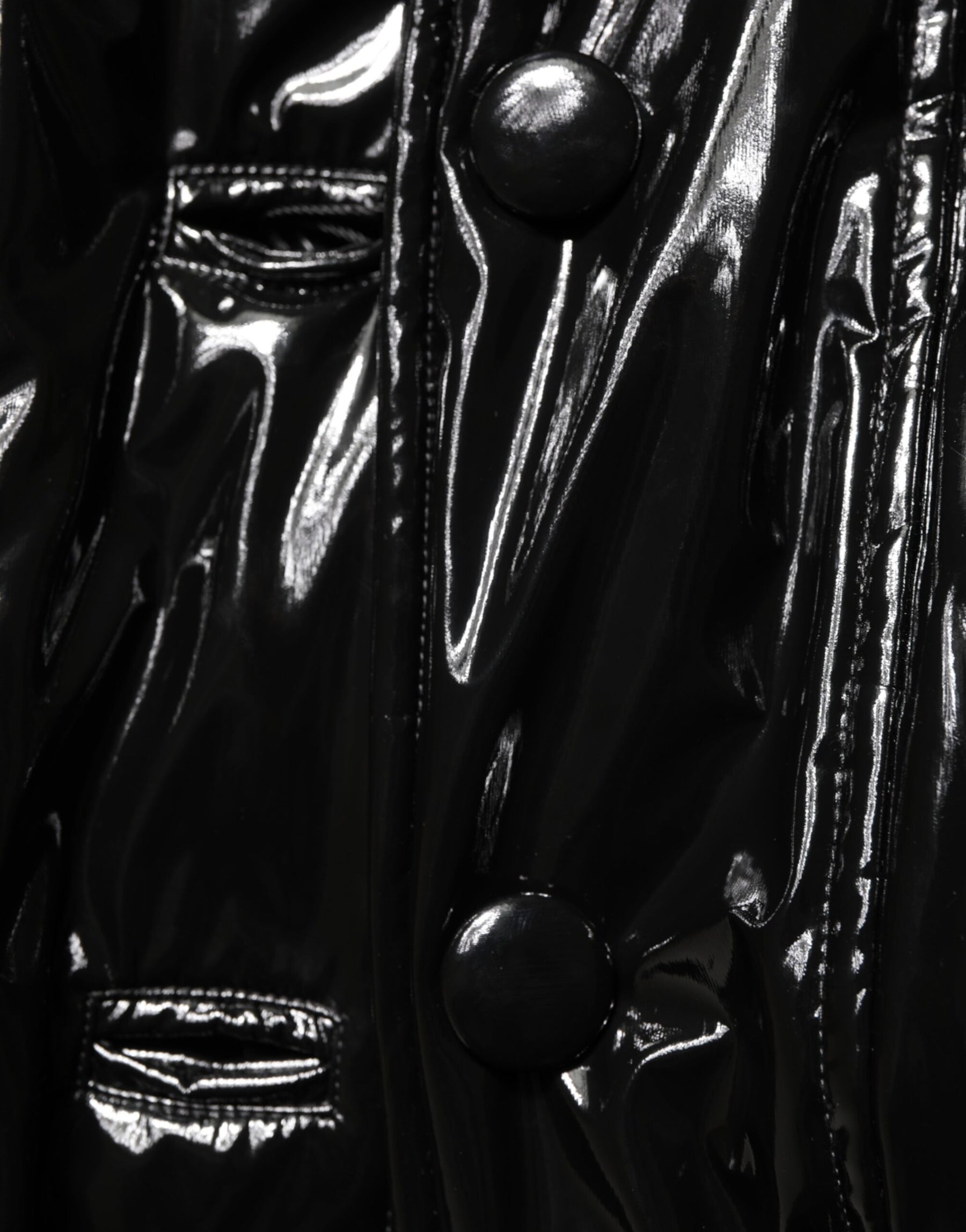 Dolce & Gabbana Polyester Black Quilted Puffer Coat  Jacket | Regal Royce