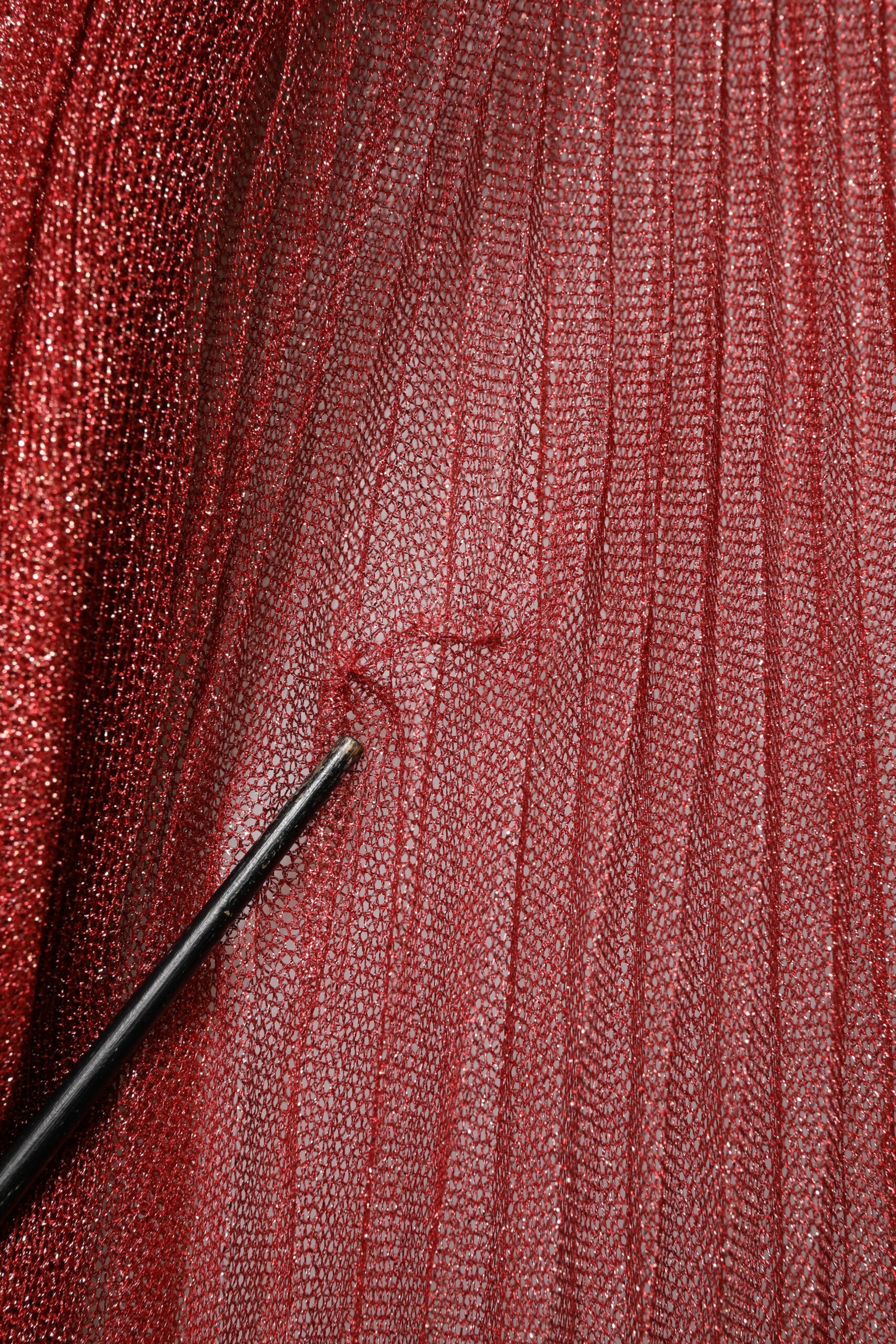 Dolce & Gabbana Burgundy Mesh Sleeveless Midi A-line Dress | Regal Royce