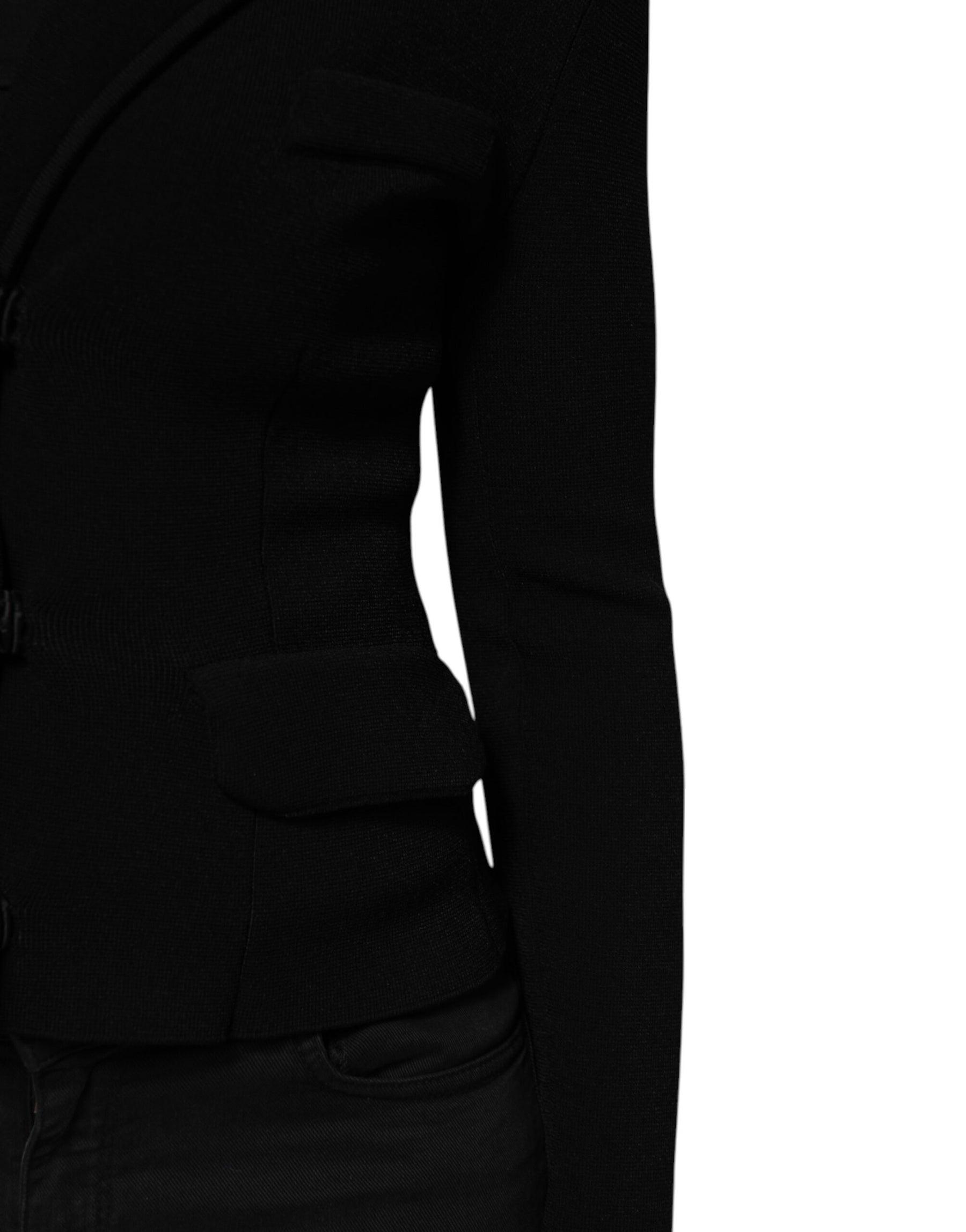Dolce & Gabbana Black Viscose Single Breasted Blazer Jacket | Regal Royce