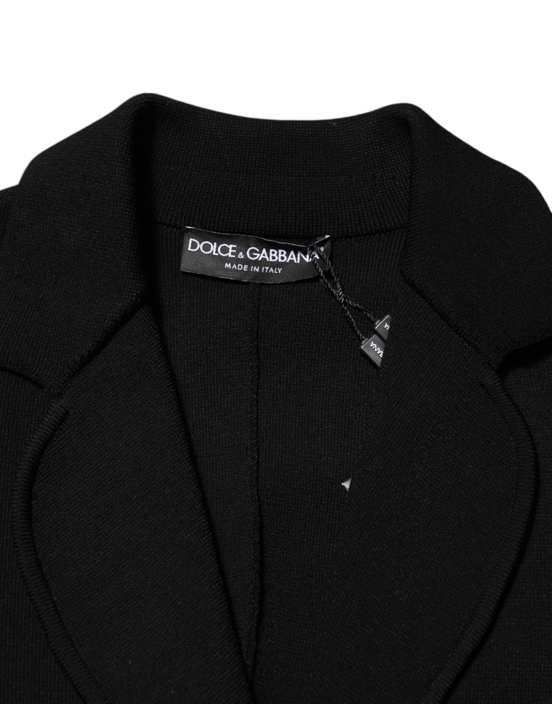 Dolce & Gabbana Black Viscose Single Breasted Blazer Jacket | Regal Royce