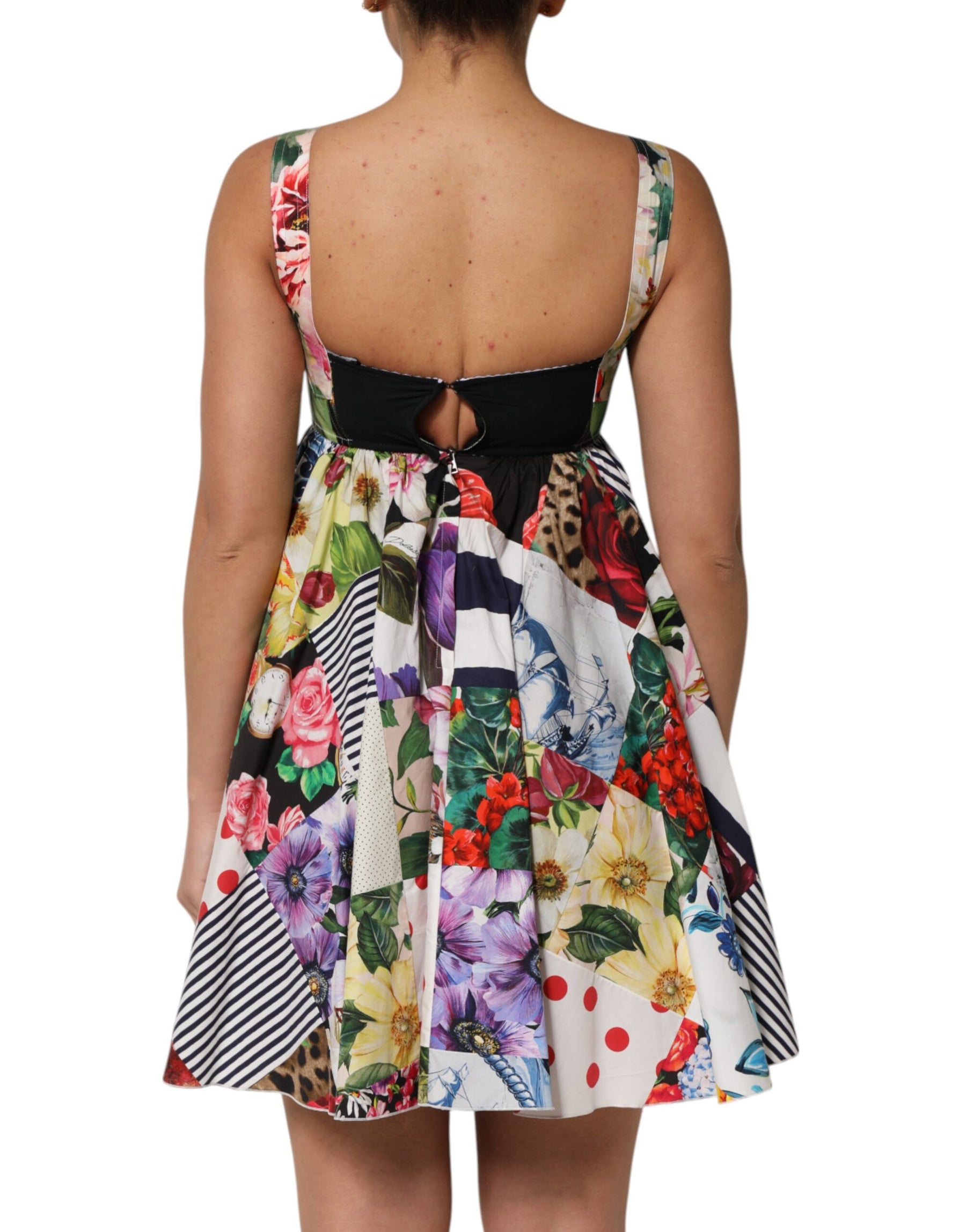 Dolce & Gabbana Multicolor Patchwork Cotton AlineMini Dress | Regal Royce