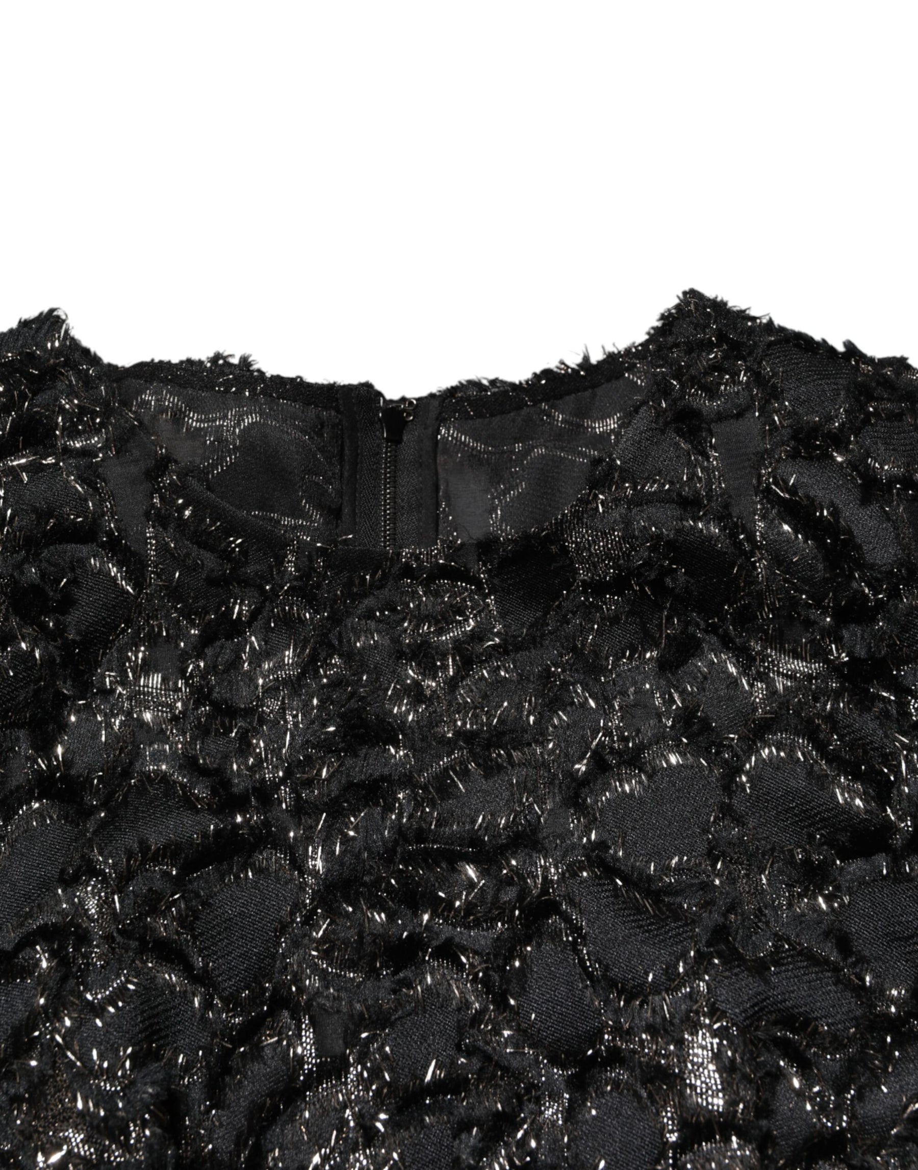 Dolce & Gabbana Black Sequin Bouclé Tweed Sheath Dress | Regal Royce