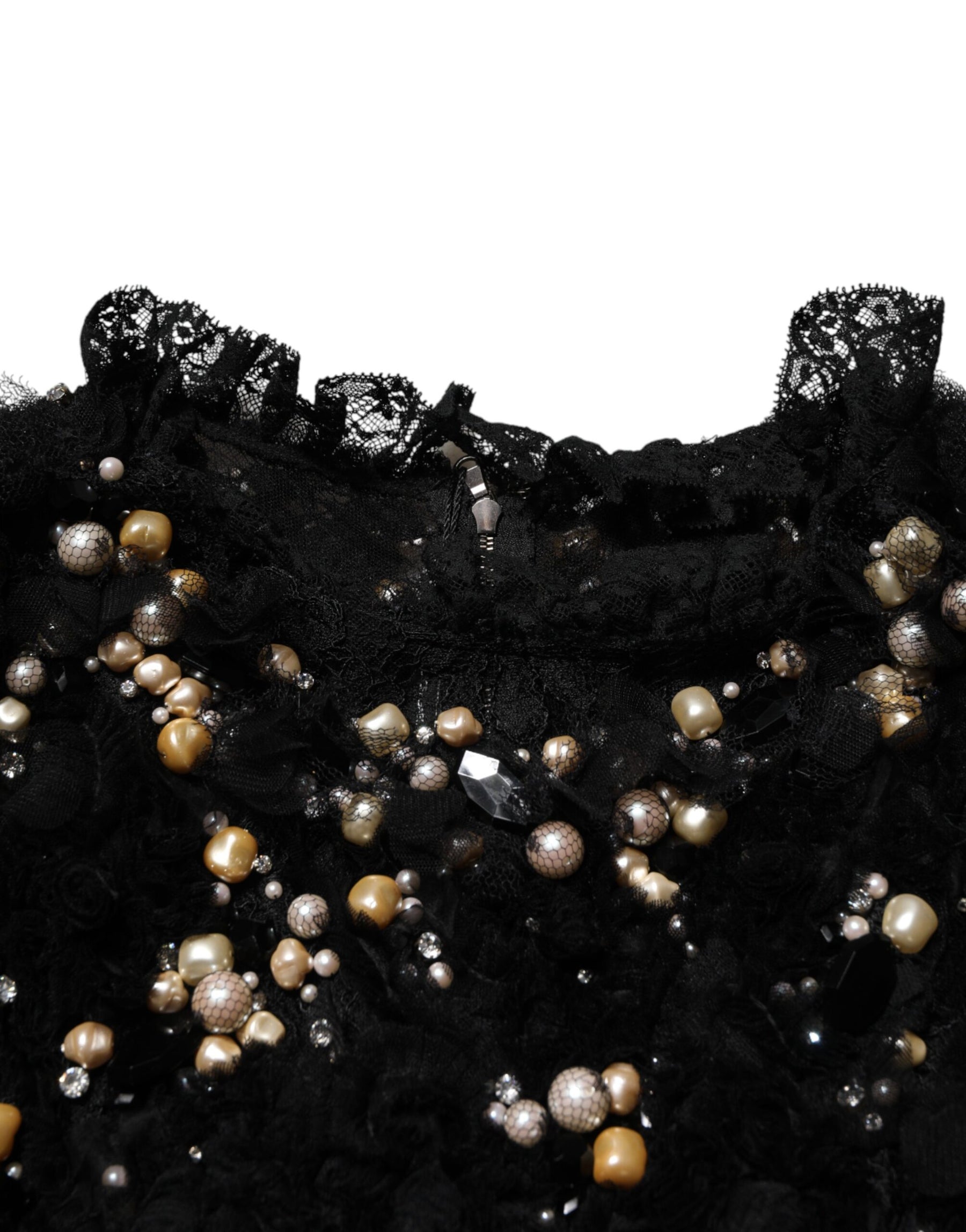 Dolce & Gabbana Black Viscose Pearl Embellishment Shift Dress | Regal Royce