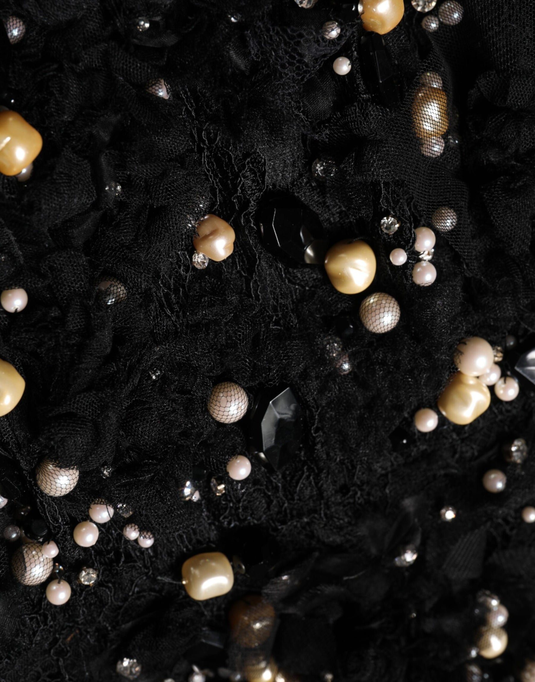 Dolce & Gabbana Black Viscose Pearl Embellishment Shift Dress | Regal Royce