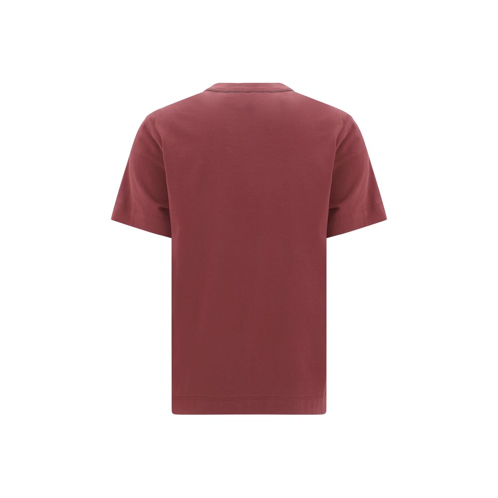 Brunello Cucinelli Bordeaux Cotton T-Shirt
