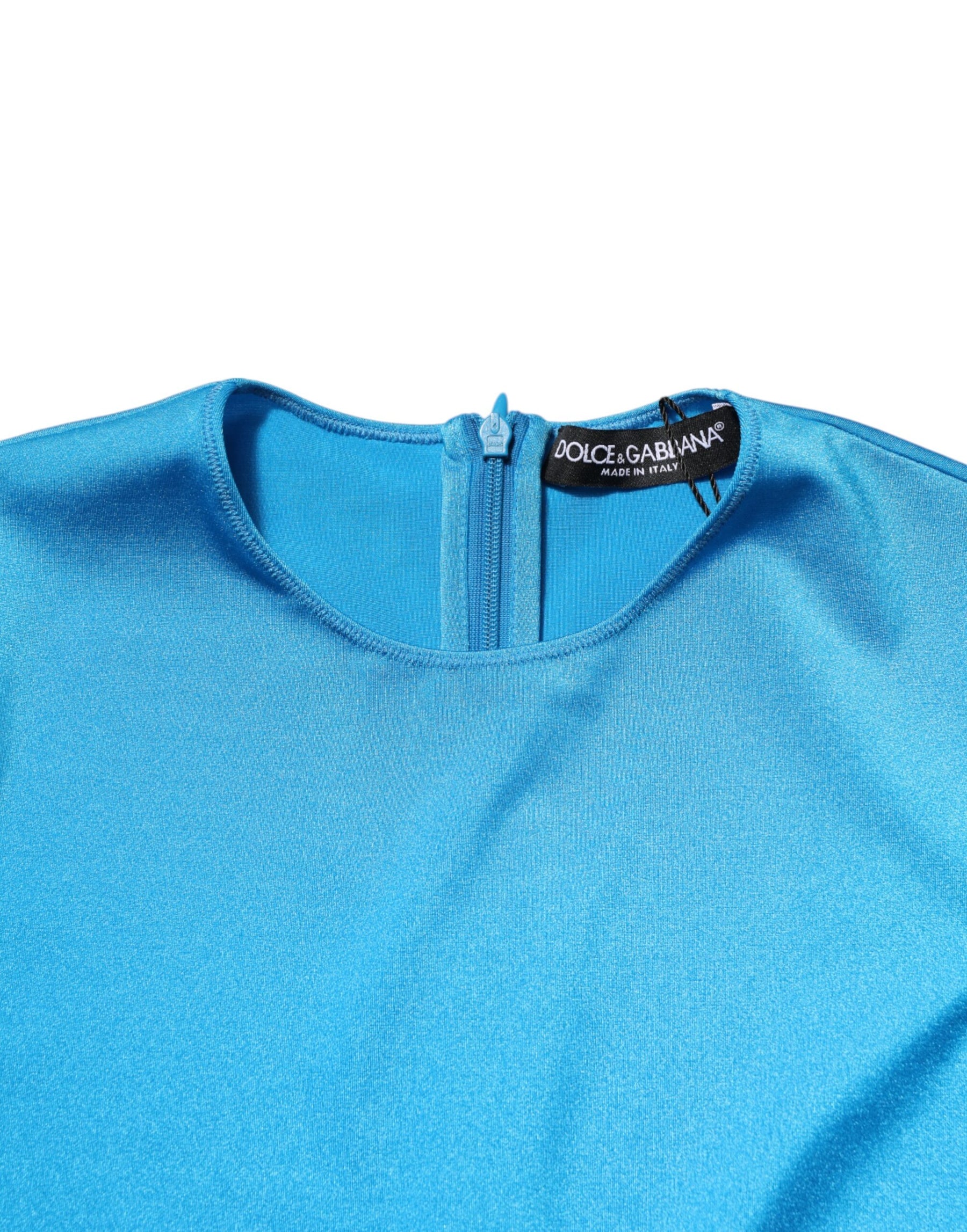 Dolce & Gabbana Blue Nylon Crew Neck Bodycon Jumpsuit Dress | Regal Royce