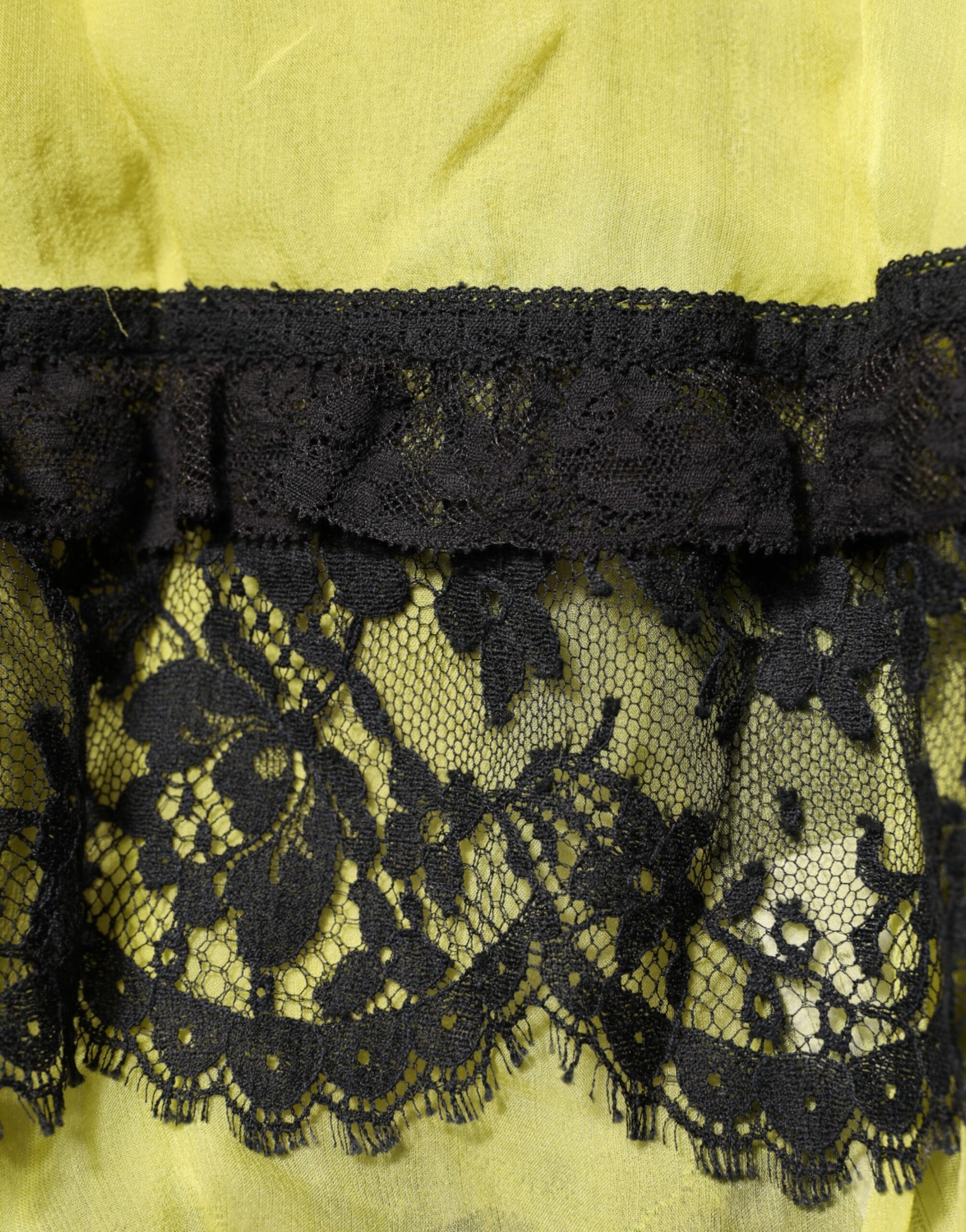 Dolce & Gabbana Yellow Black Babydoll Chemise Lingerie Dress | Regal Royce