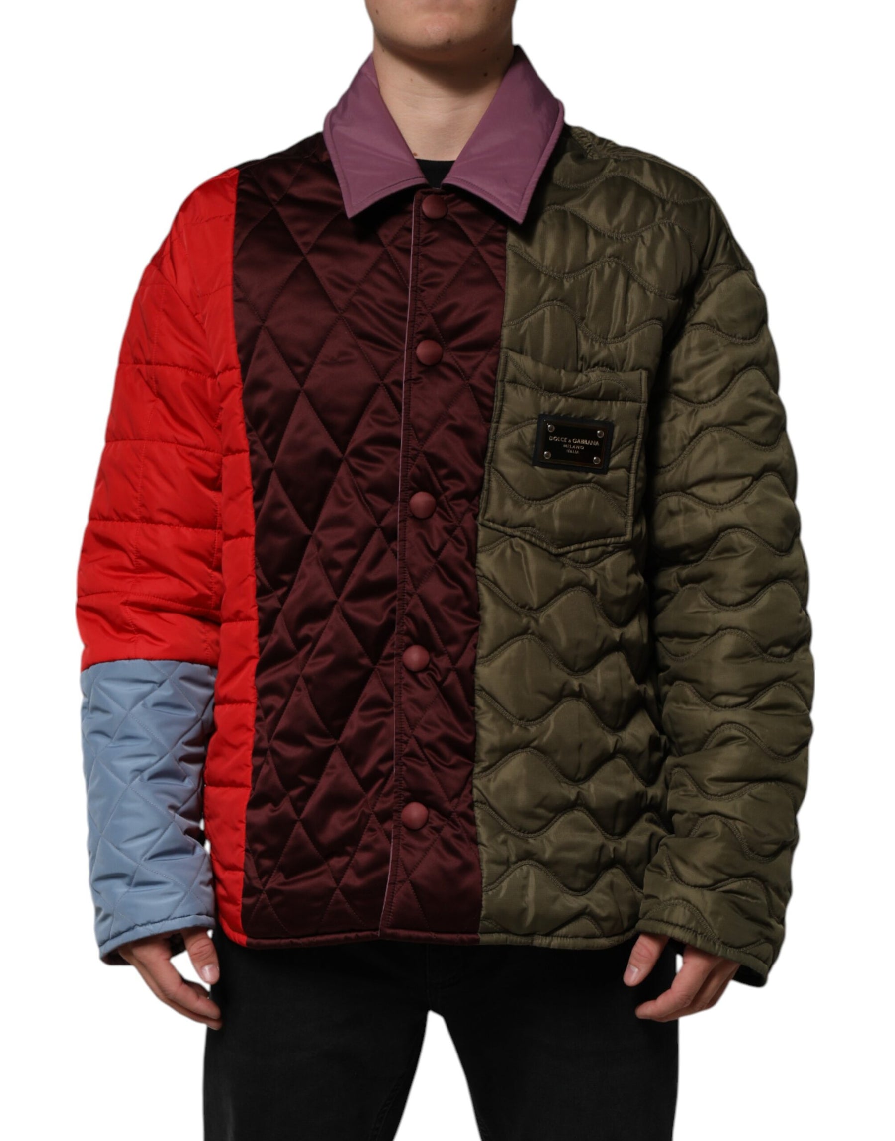 Dolce & Gabbana Multicolor Patchwork PolyesterQuilted Jacket | Regal Royce