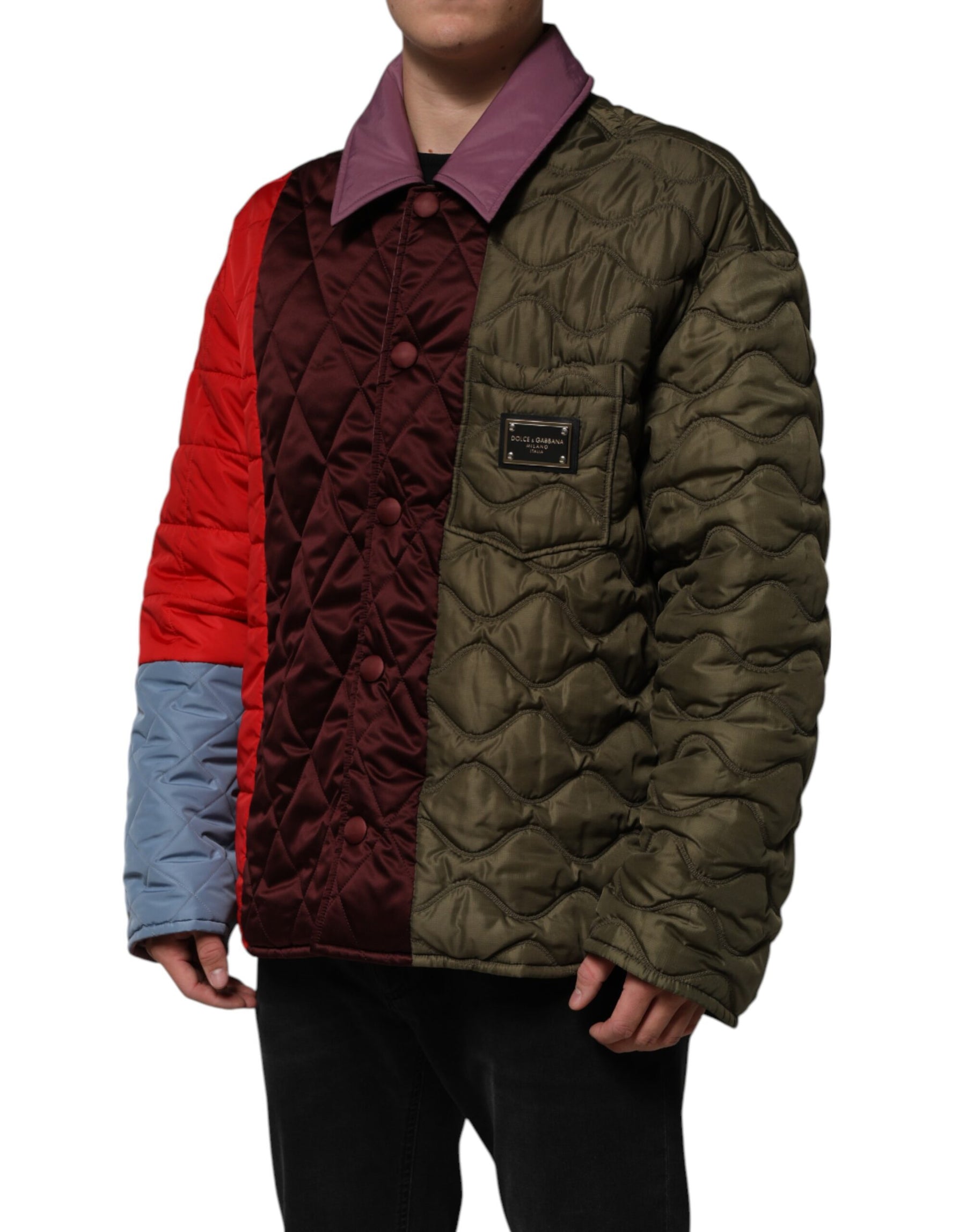 Dolce & Gabbana Multicolor Patchwork PolyesterQuilted Jacket | Regal Royce