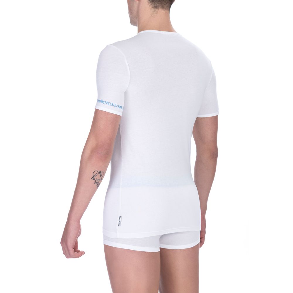 Bikkembergs White Cotton Men's T-Shirt | Regal Royce