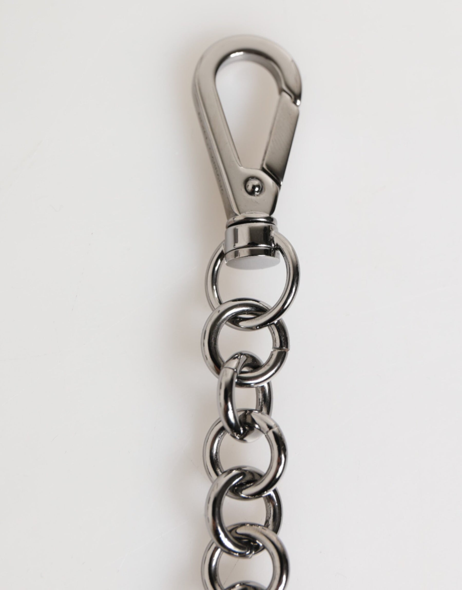 Dolce & Gabbana Black White DG Rubber Logo Silver Men Keychain Keyring | Regal Royce