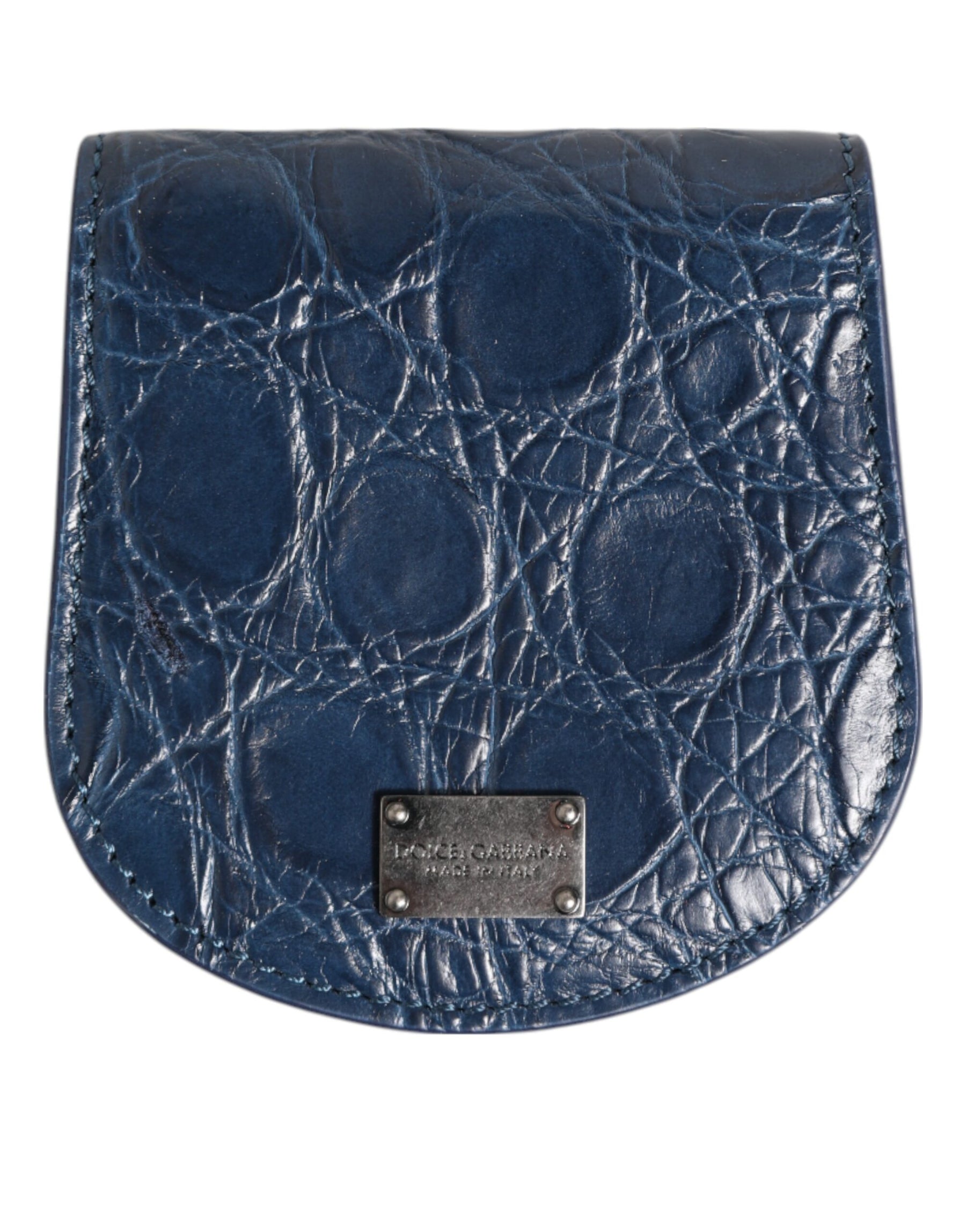 Dolce & Gabbana Blue Exotic Skin Coin Condom Case Holder Pocket Wallet | Regal Royce