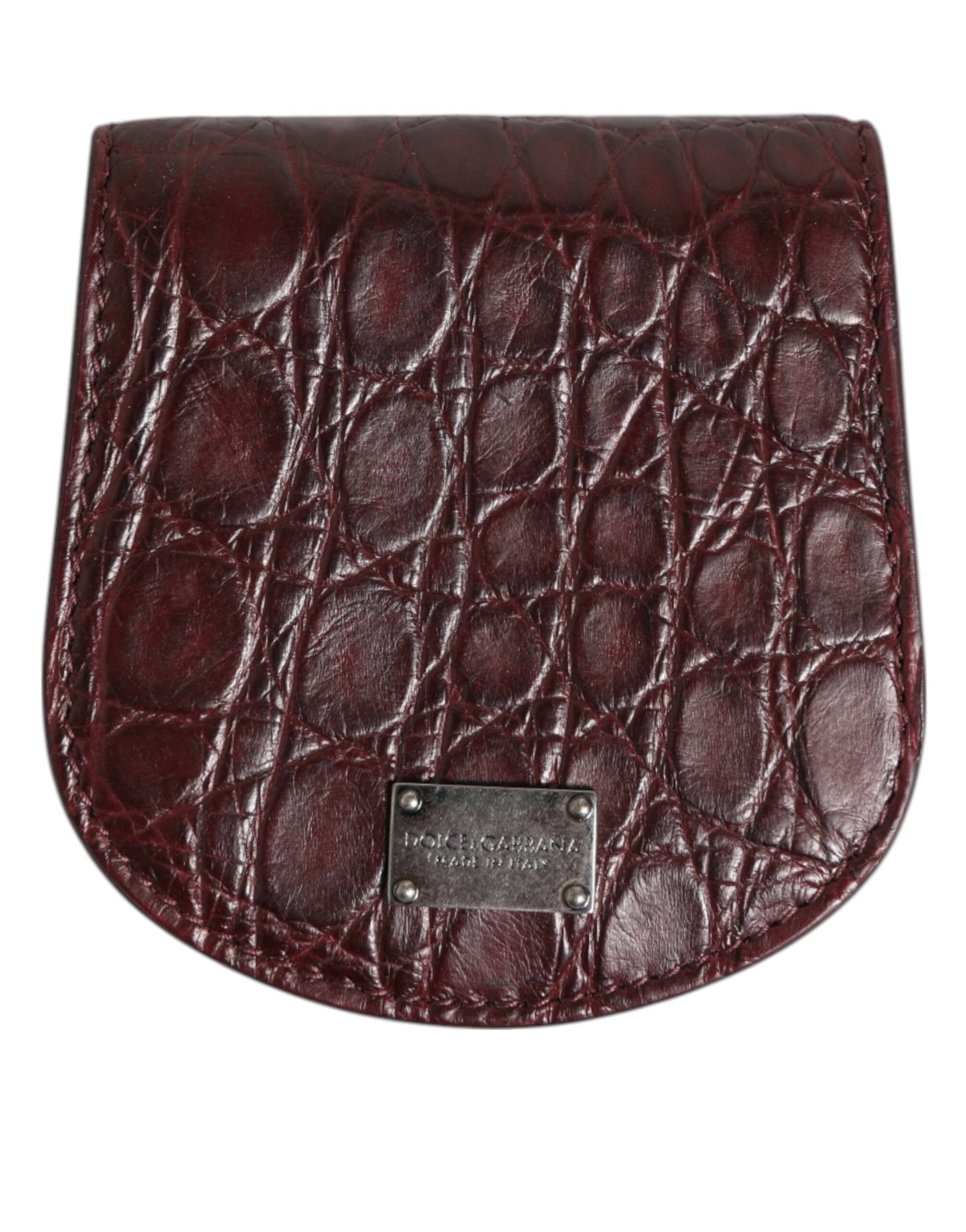 Dolce & Gabbana Burgundy Exotic Skin Coin Condom Case Holder Pocket Wallet | Regal Royce
