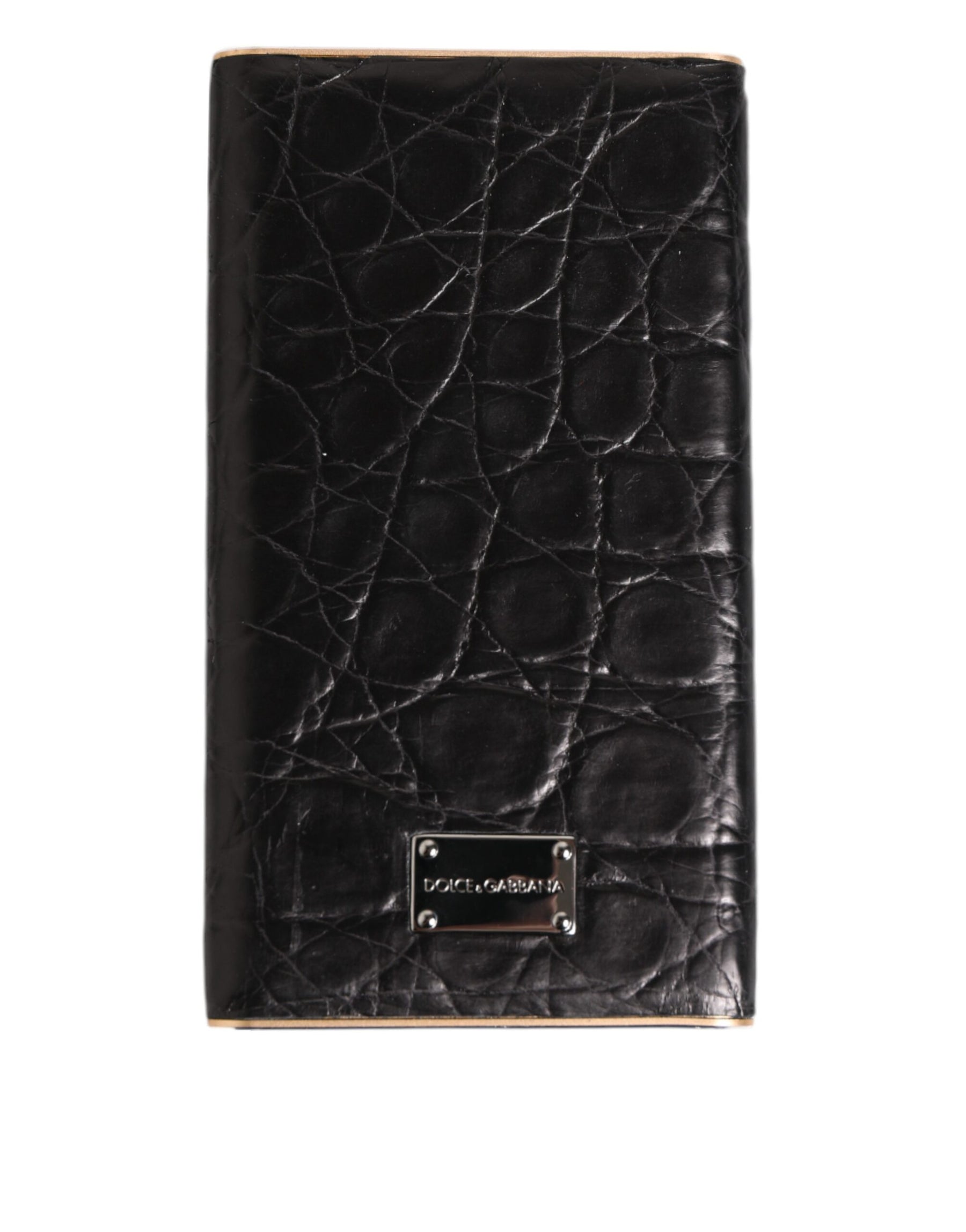 Dolce & Gabbana Black Leather Exotic Skin 3000mAh Power Bank Charger USB | Regal Royce