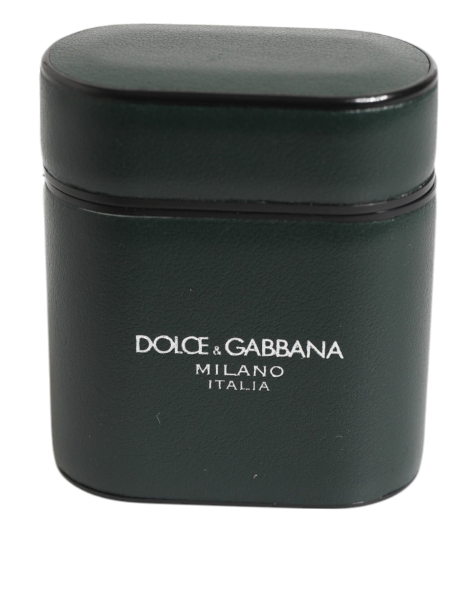 Dolce & Gabbana Black Leather Logo Print Flip Holder Men Airpods Case | Regal Royce