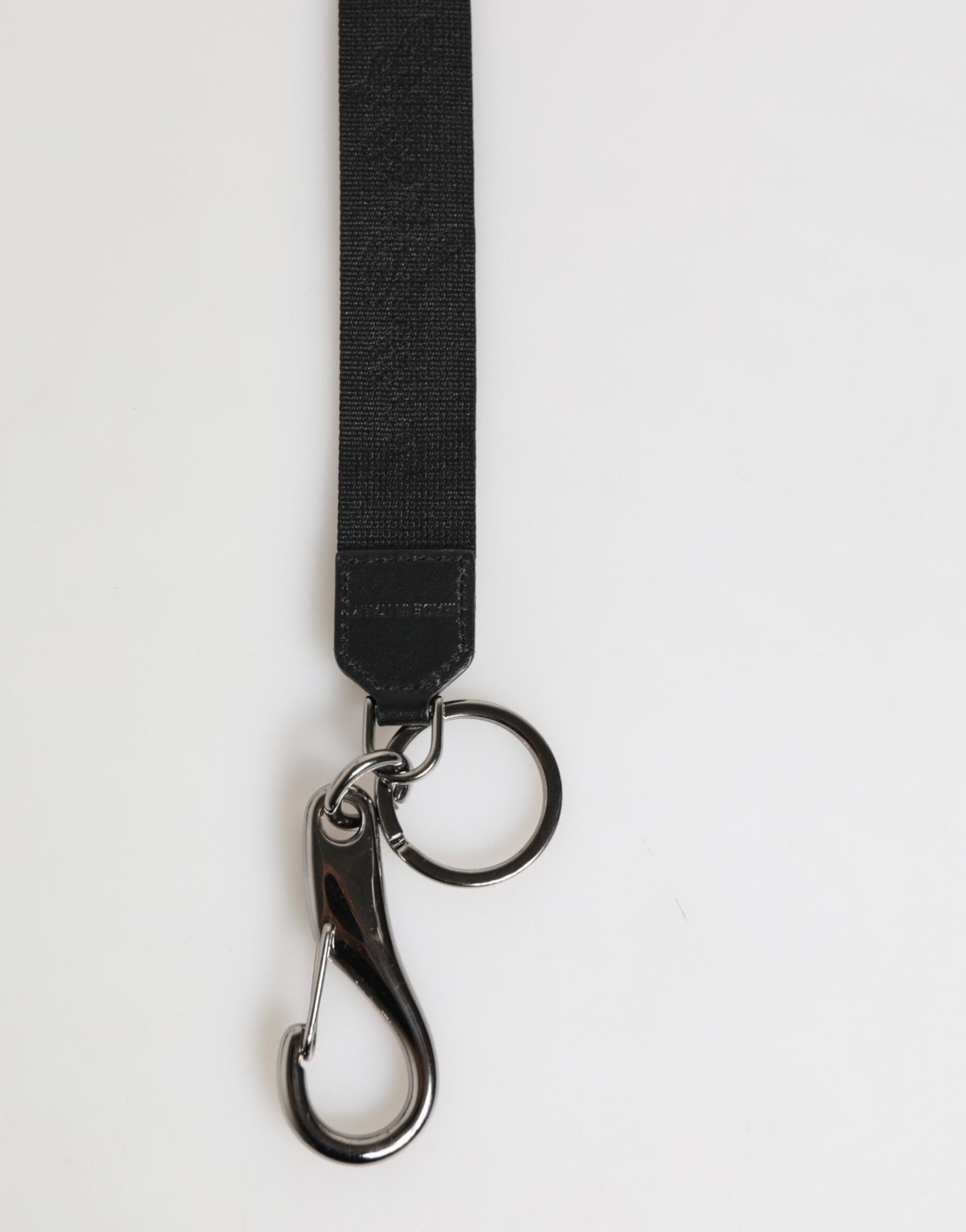 Dolce & Gabbana Black Yellow Polyester DG Logo Silver Keychain Keyring | Regal Royce