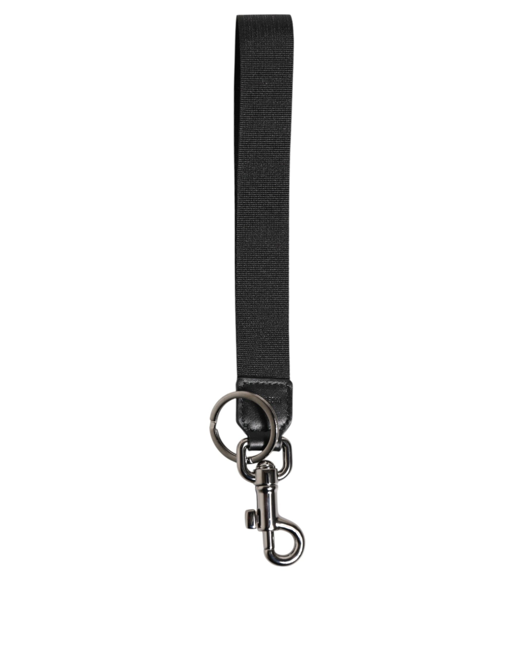 Dolce & Gabbana Black Red DG Logo Polyester Silver Men Keychain Keyring | Regal Royce