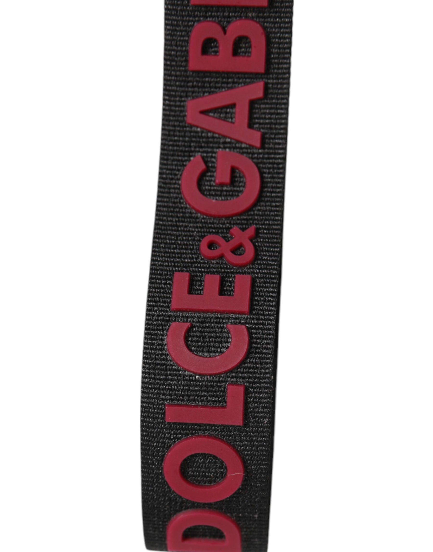 Dolce & Gabbana Black Red DG Logo Polyester Silver Men Keychain Keyring | Regal Royce