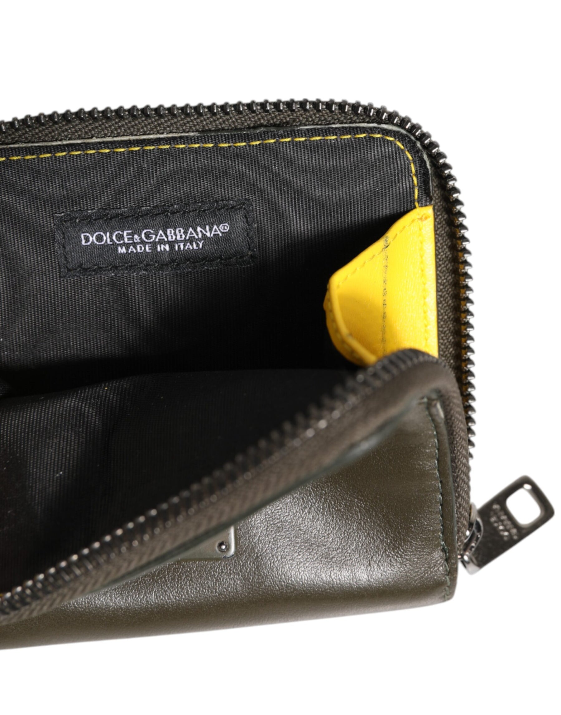 Dolce & Gabbana Brown Leather Logo Plaque Card Holder Coin Purse Wallet | Regal Royce