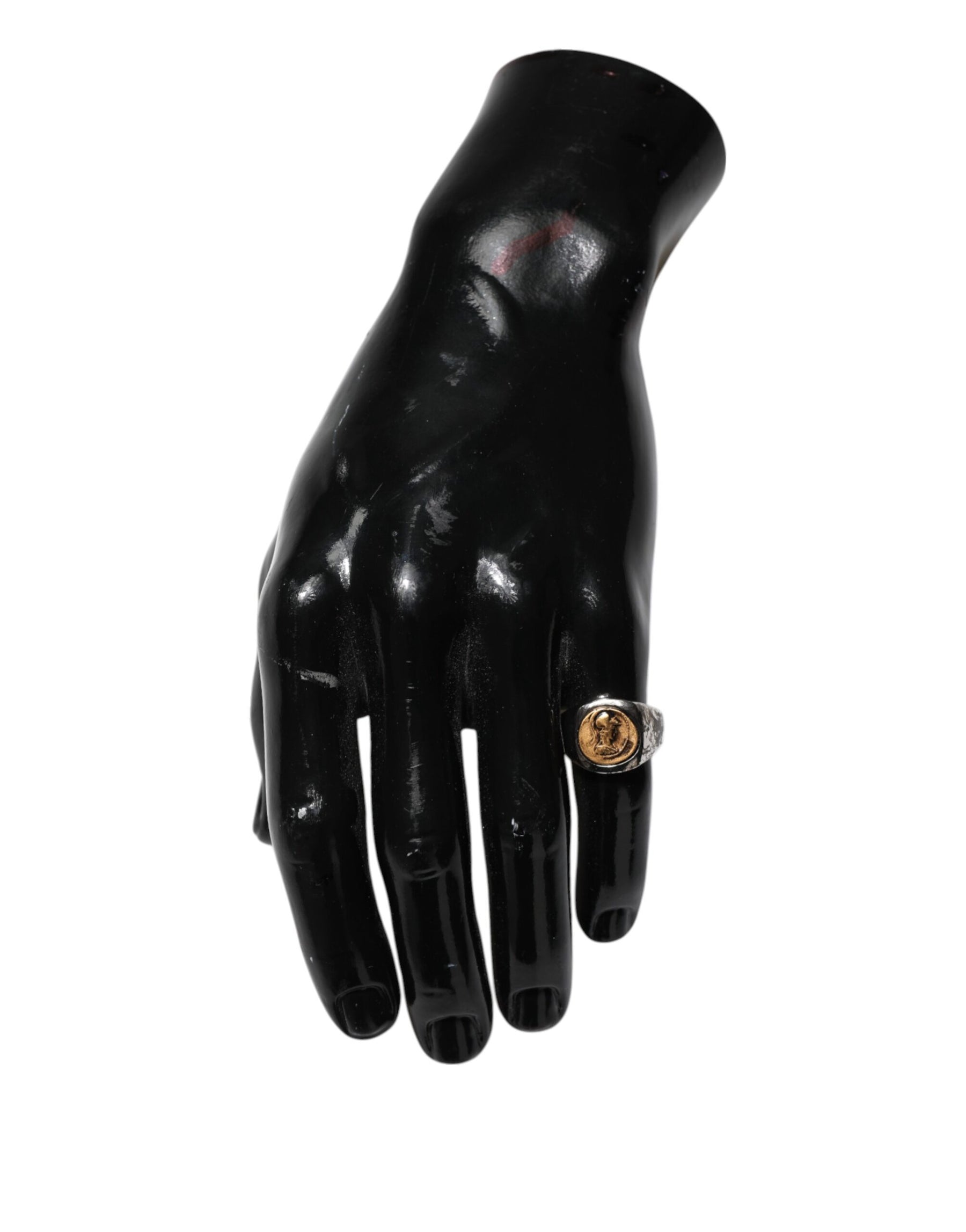 Dolce & Gabbana Silver Tone Engraved Two Color Real Brass Ring | Regal Royce