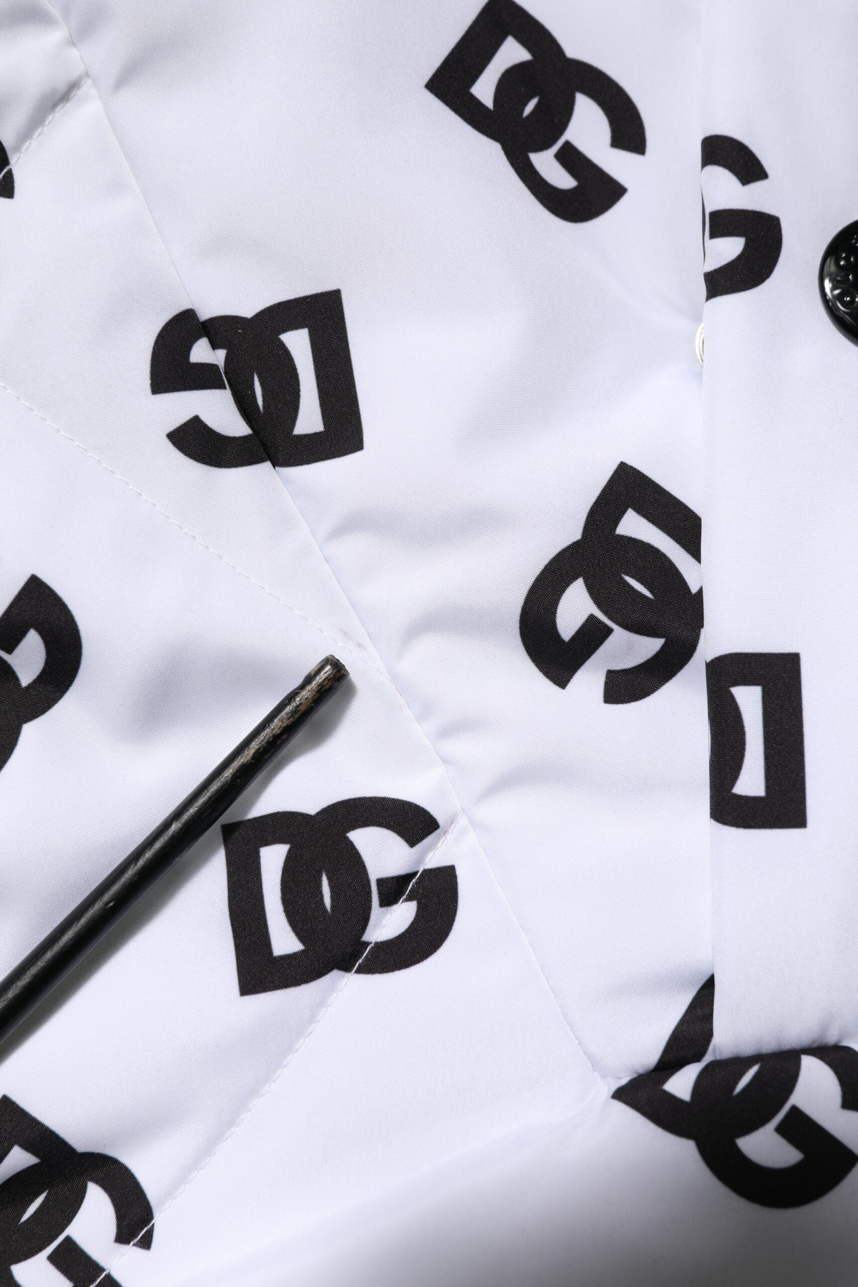 Dolce & Gabbana White DG Monogram Hooded Quilted Jacket | Regal Royce