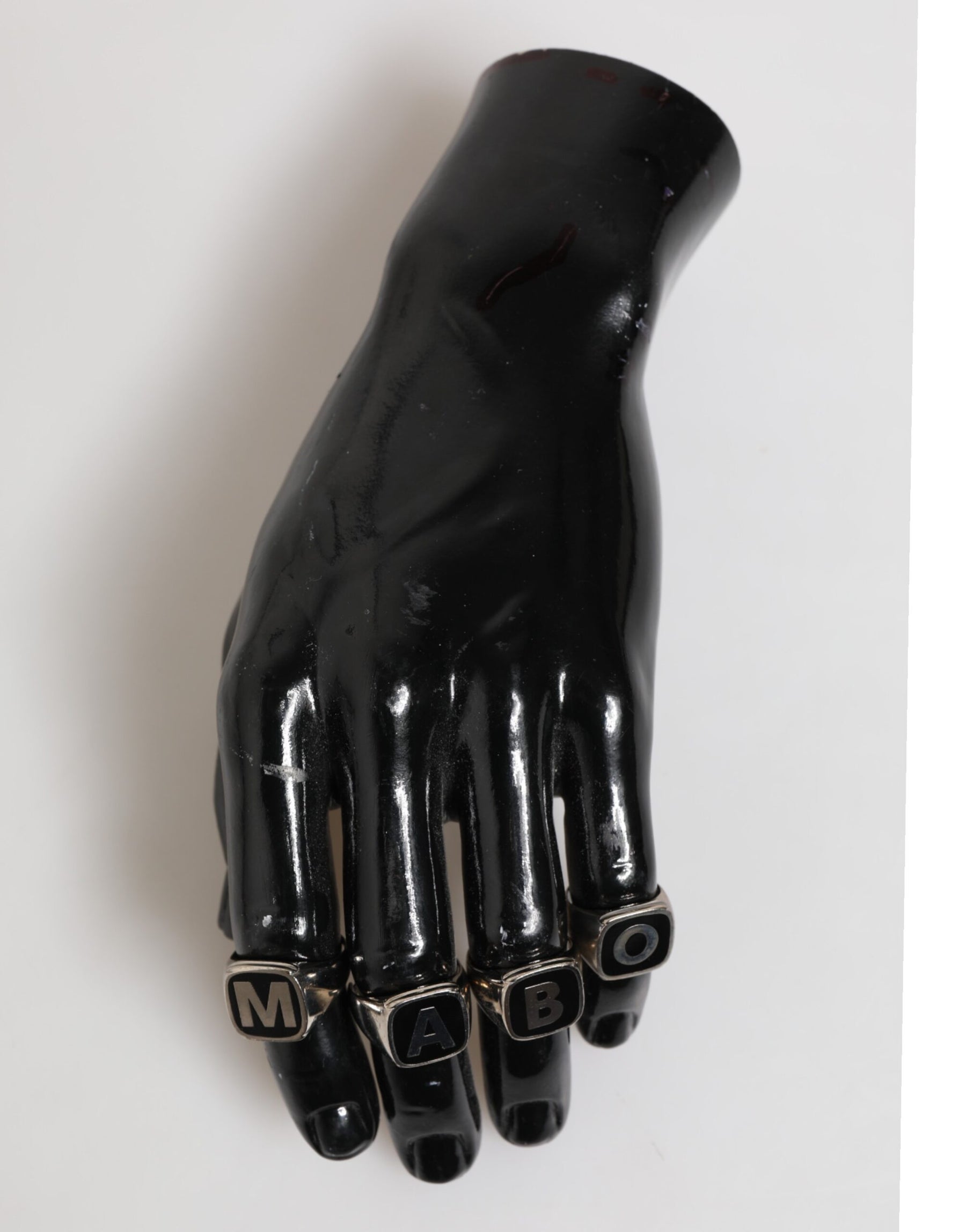 Dolce & Gabbana Silver Tone Brass Lettering Set 5 Pieces Adjustable Ring | Regal Royce