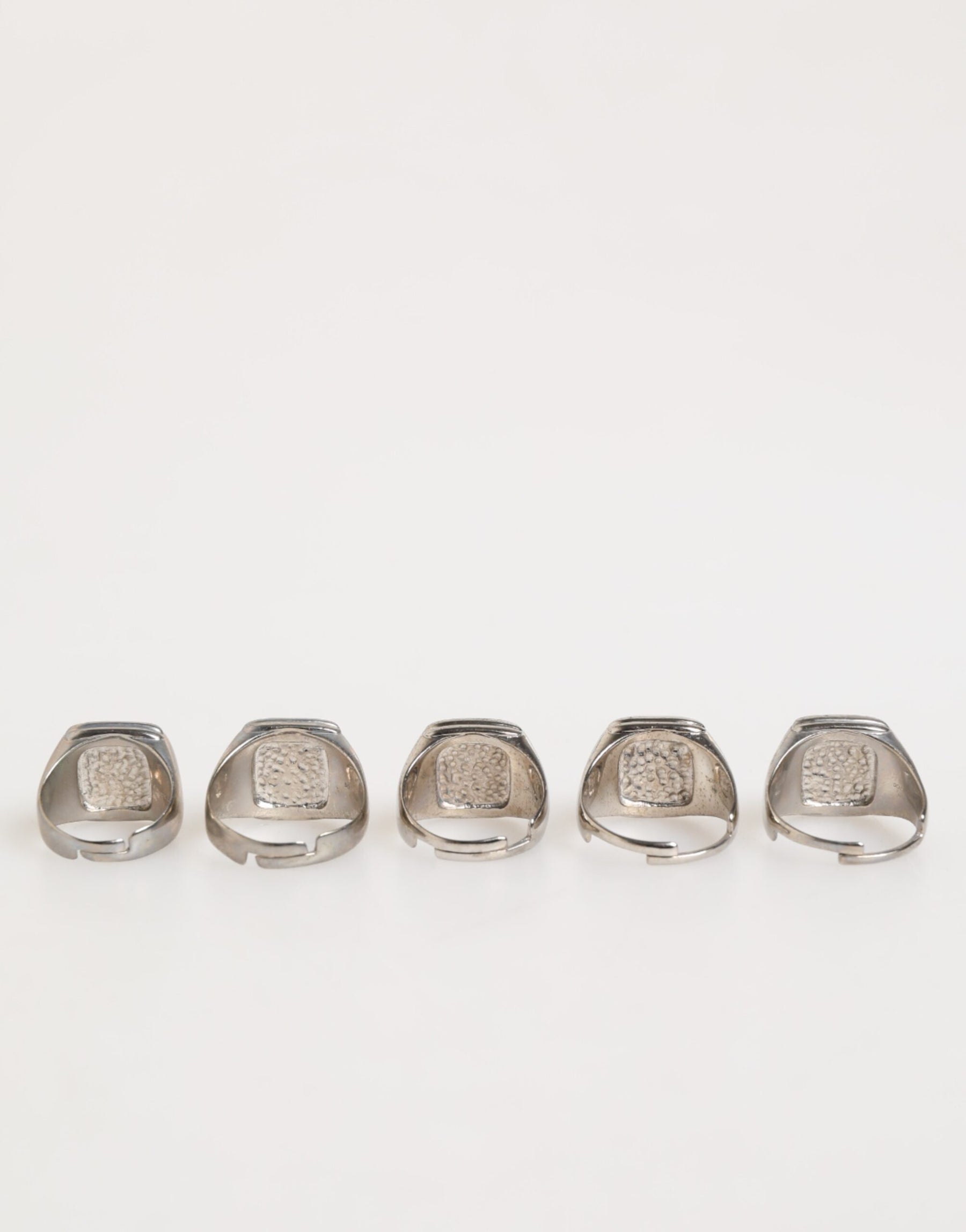 Dolce & Gabbana Silver Tone Brass Lettering Set 5 Pieces Adjustable Ring | Regal Royce