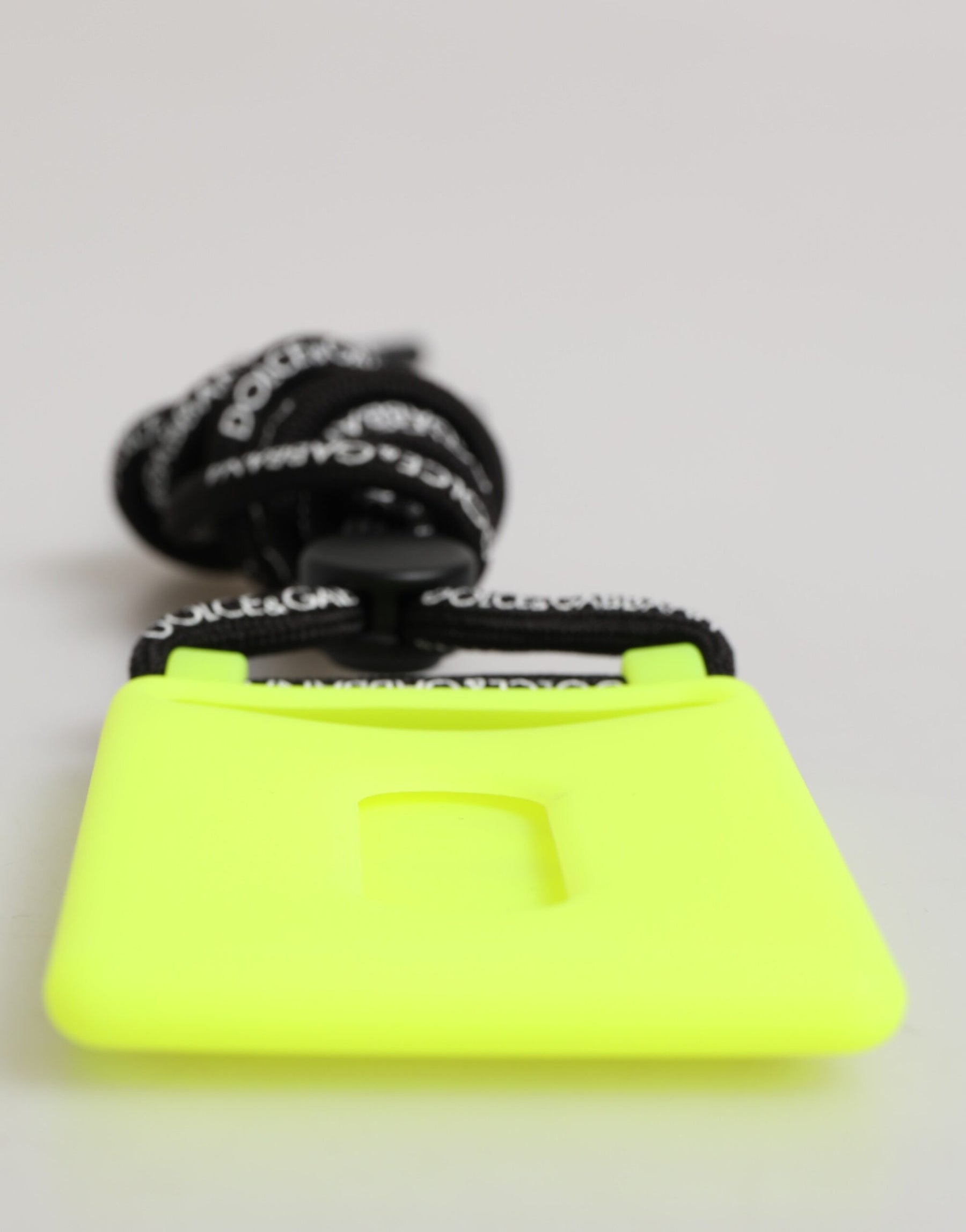 Dolce & Gabbana Yellow Green Rubber DG Embossed Adjustable Badge Holder | Regal Royce