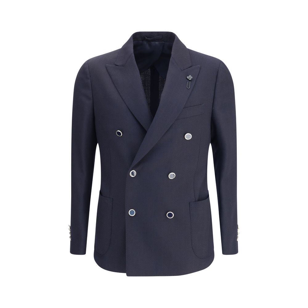 Lardini Blue Fleece Wool Blazer | Regal Royce