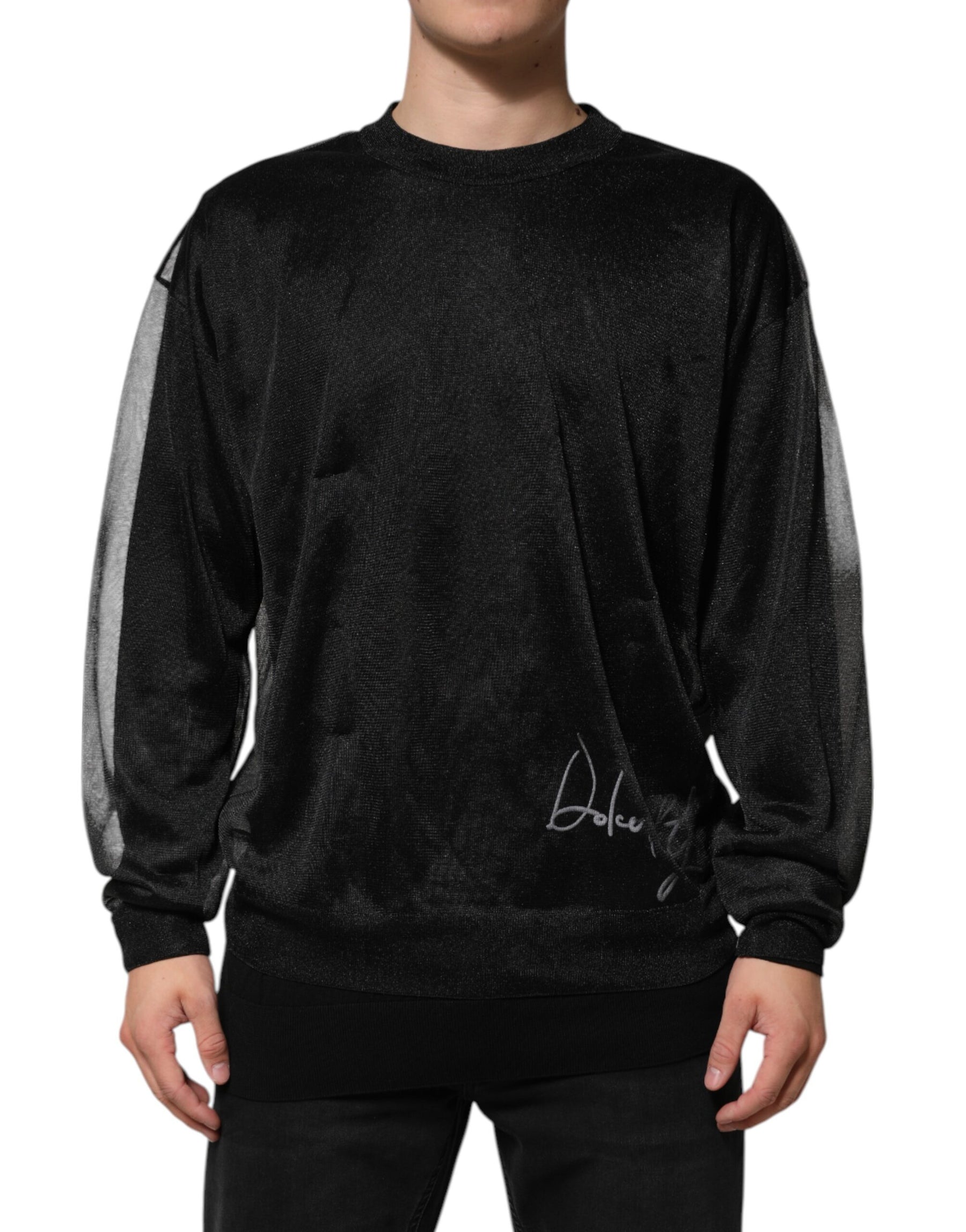 Dolce & Gabbana Black Polyester Pullover Sweatshirt Sweater | Regal Royce