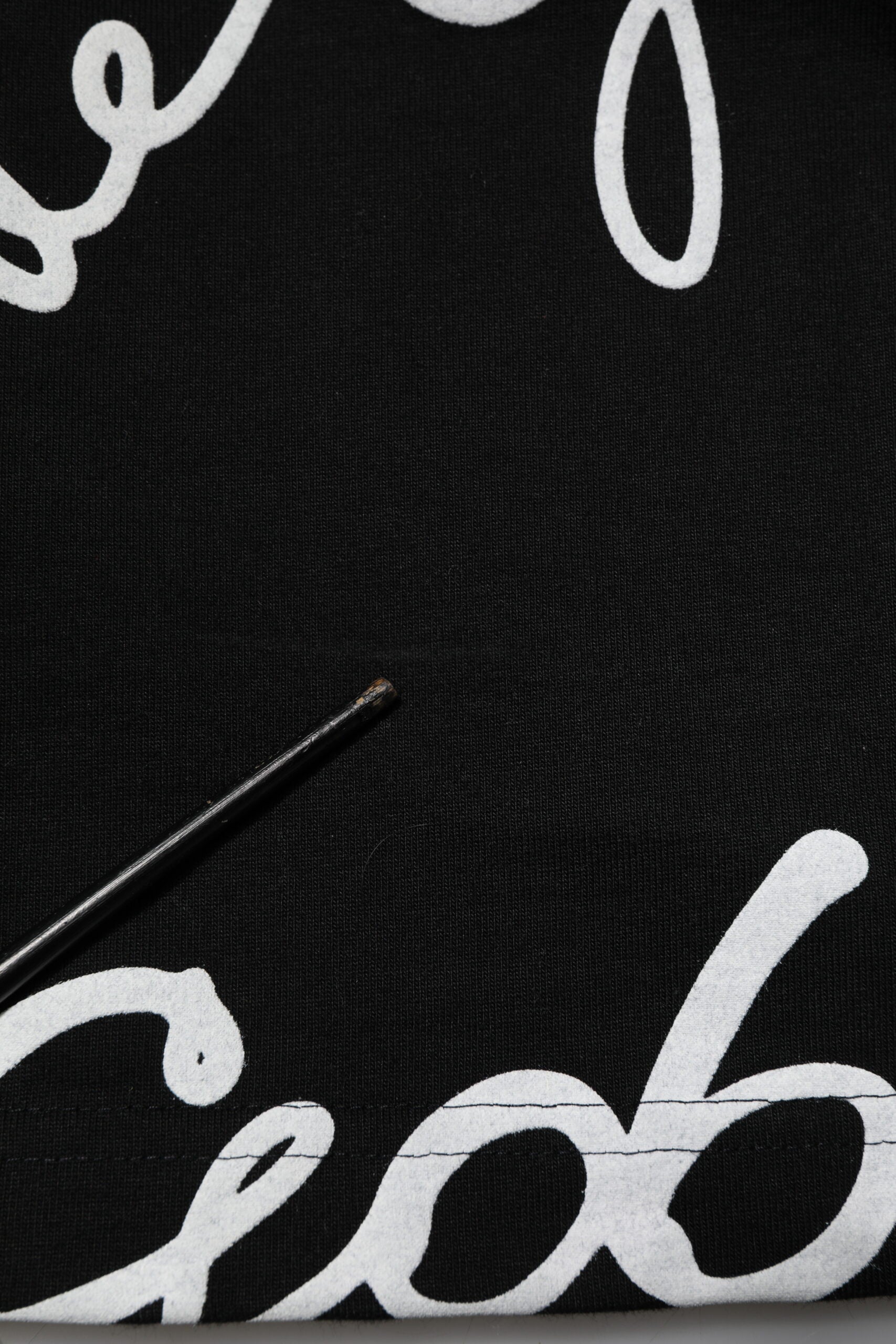 Dolce & Gabbana Black Logo Print Cotton Crew Neck  T-shirt | Regal Royce