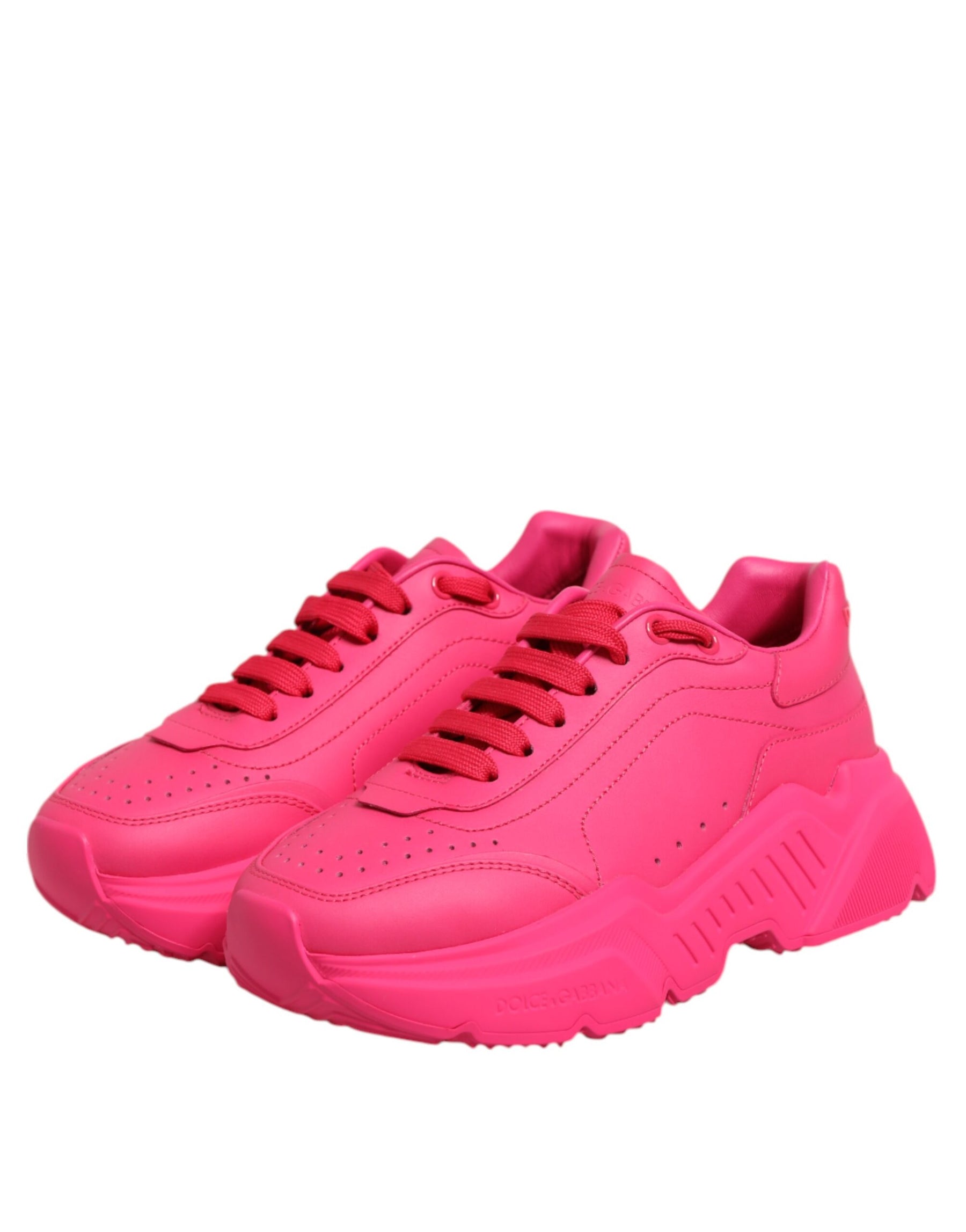 Dolce & Gabbana Pink Leather Daymaster Low Top Sneakers Shoes | Regal Royce