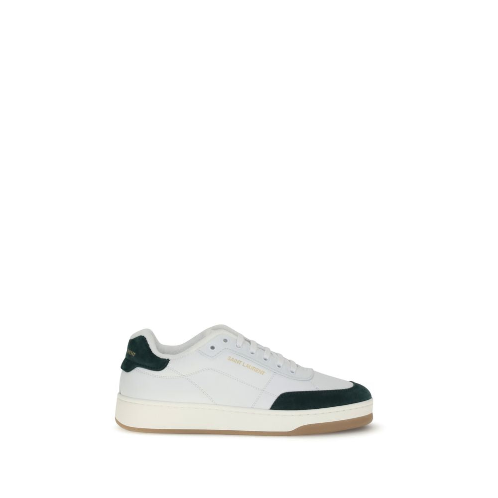 Saint Laurent White Calf Leather Bos Taurus Low Top Sneakers | Regal Royce