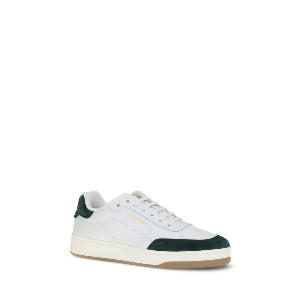 Saint Laurent White Calf Leather Bos Taurus Low Top Sneakers | Regal Royce