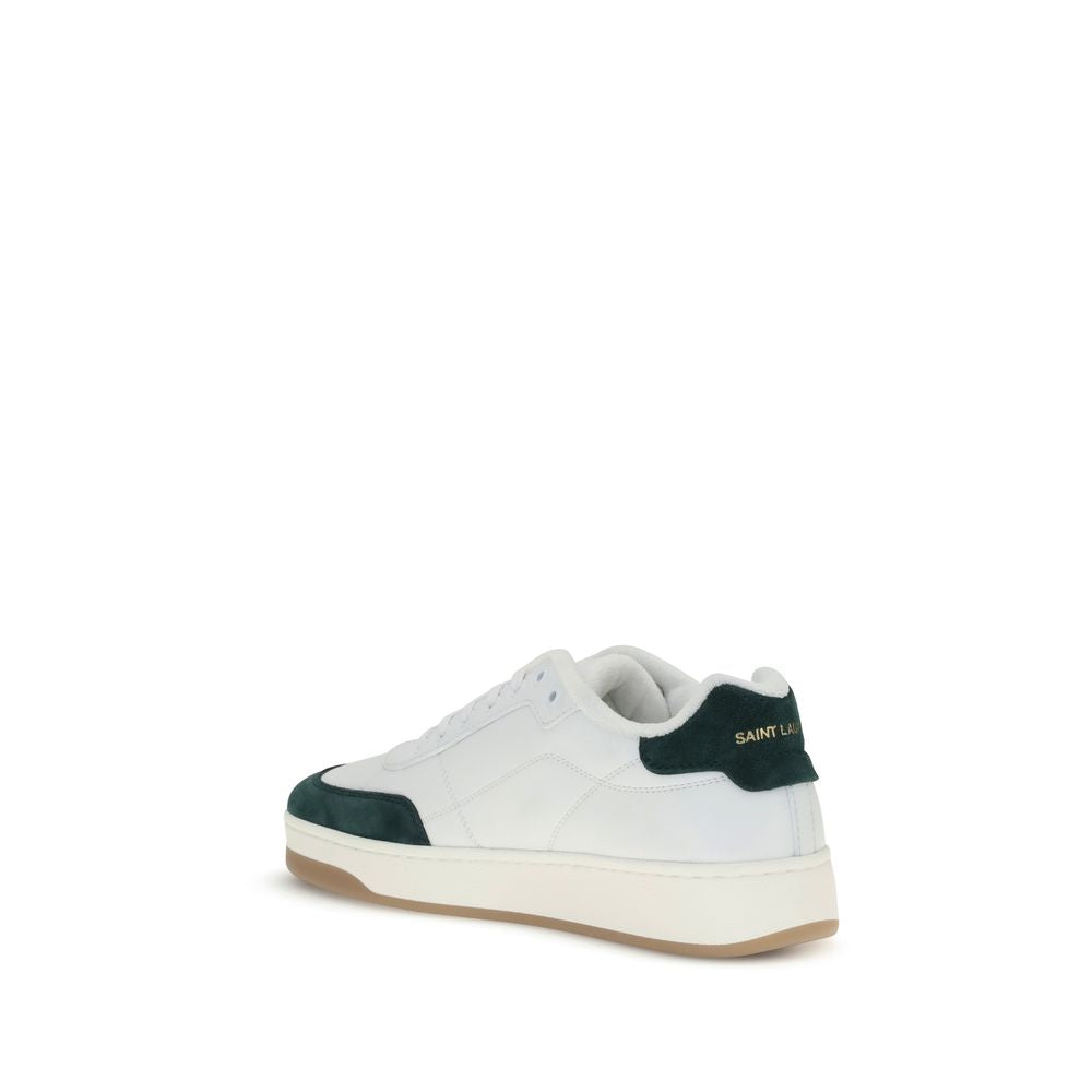 Saint Laurent White Calf Leather Bos Taurus Low Top Sneakers | Regal Royce