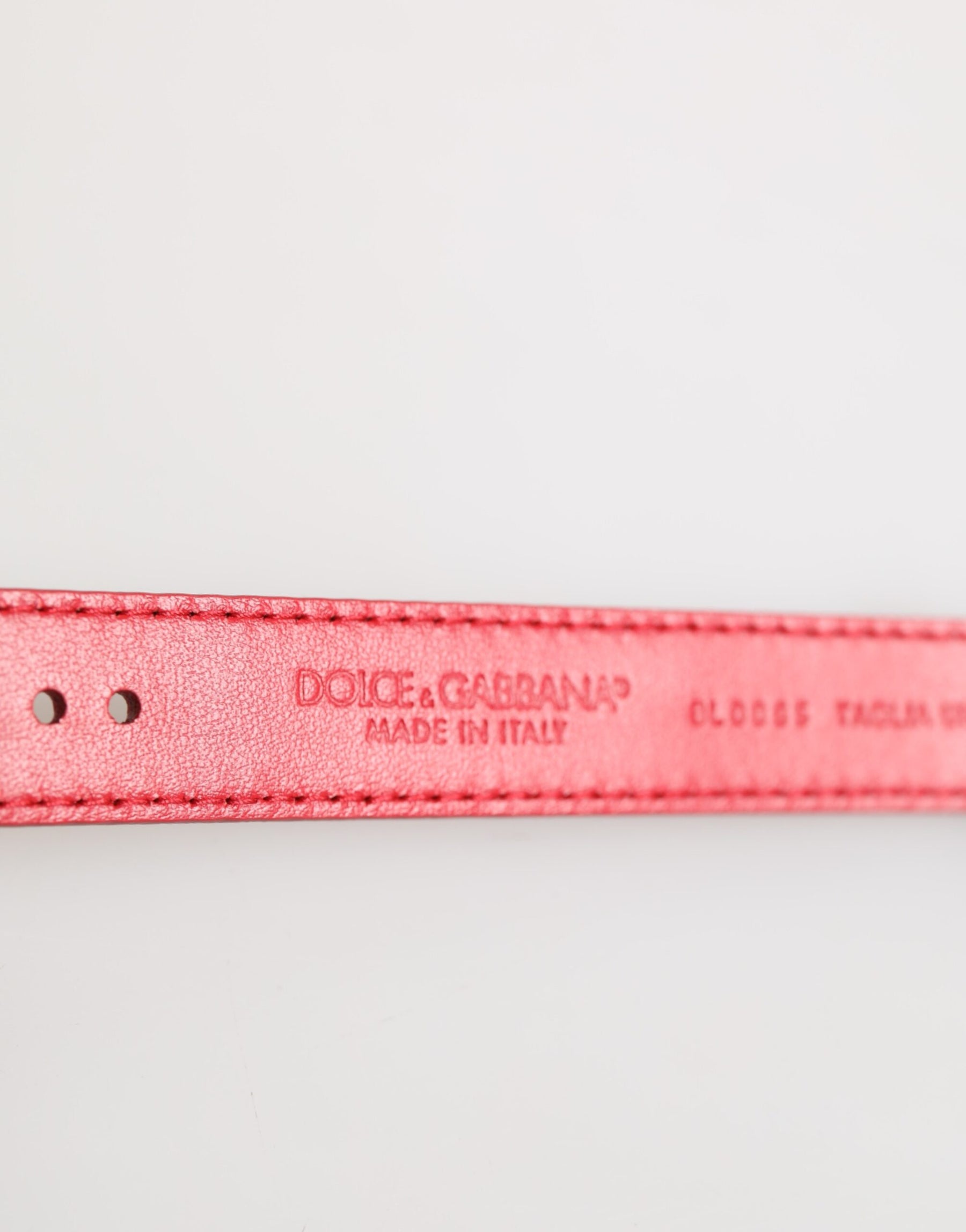 Dolce & Gabbana Red Exotic Leather Gold Tone Metal Buckle Women Armband | Regal Royce