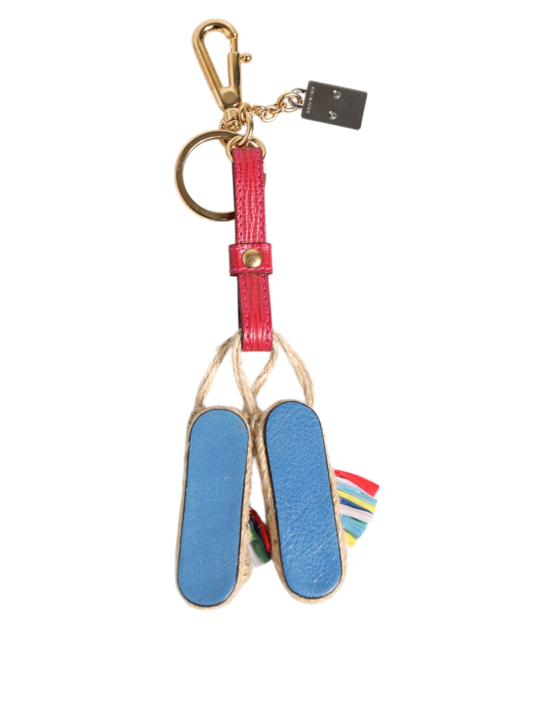 Dolce & Gabbana Red Yellow Mini Espadrille Style Charm Keychain Keyring | Regal Royce