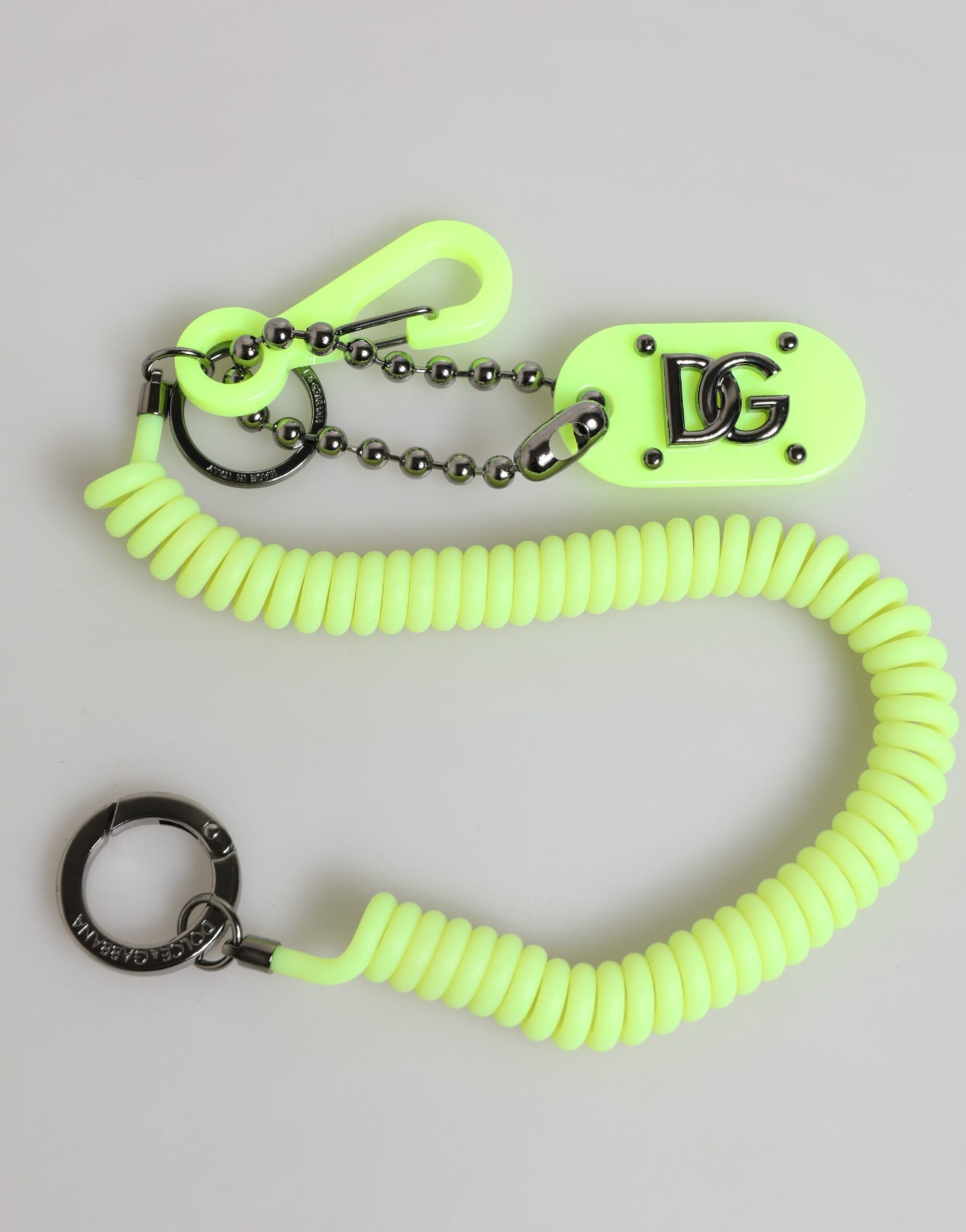 Dolce & Gabbana Green Springy Key Holder DG Logo Men's Keychain Keyring | Regal Royce