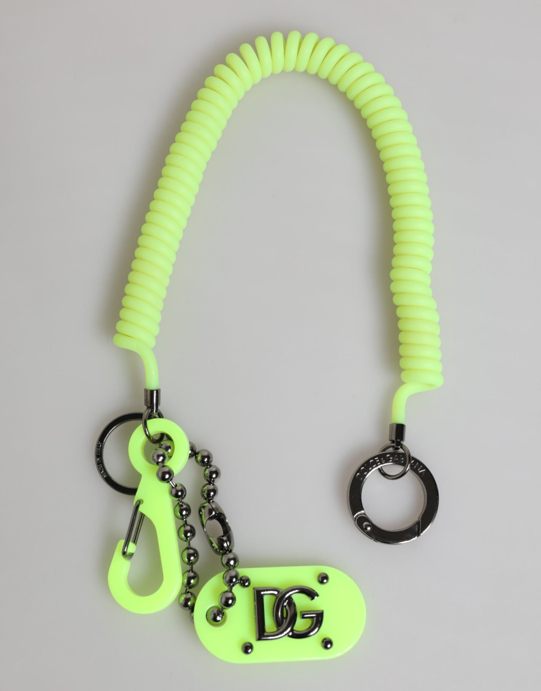 Dolce & Gabbana Green Springy Key Holder DG Logo Men's Keychain Keyring | Regal Royce
