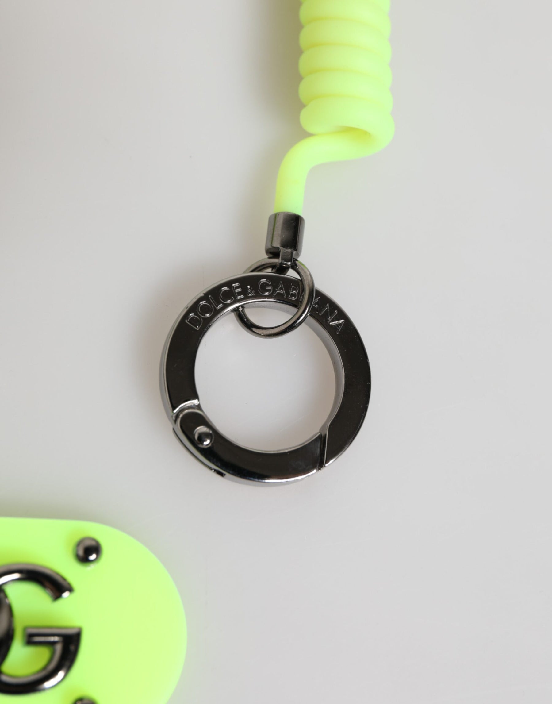 Dolce & Gabbana Green Springy Key Holder DG Logo Men's Keychain Keyring | Regal Royce