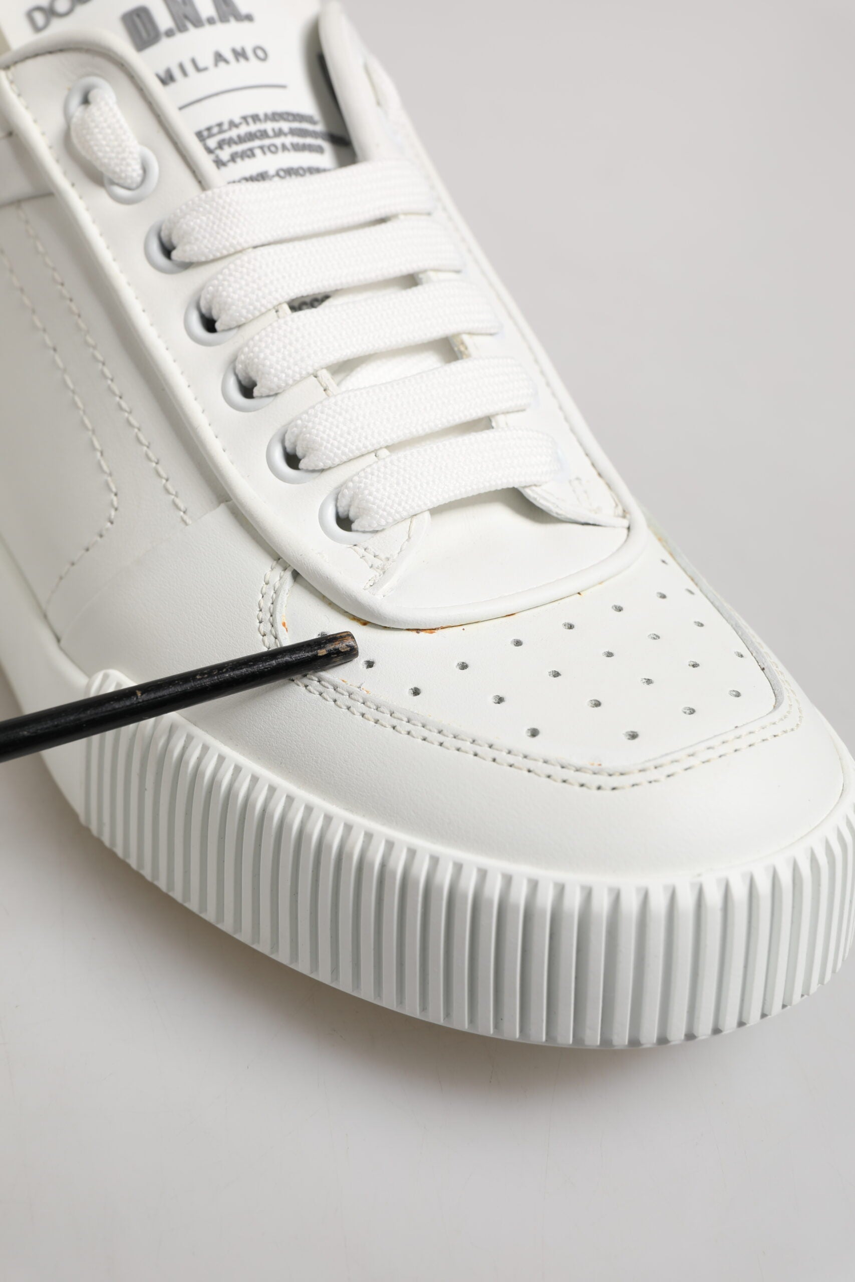 Dolce & Gabbana White Miami Leather Low Top Sneakers Shoes | Regal Royce