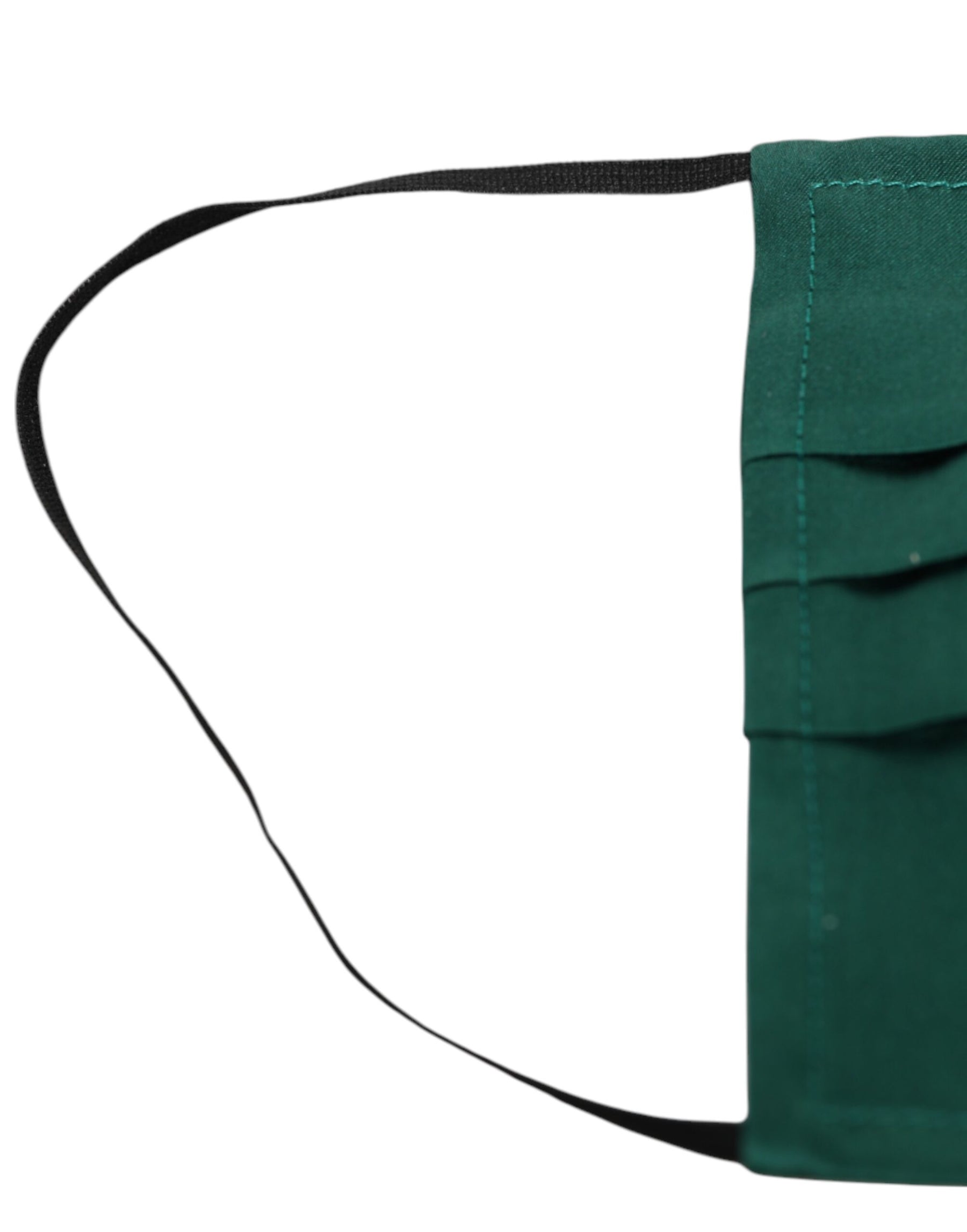 Dolce & Gabbana Green Silk Pleated Elastic Ear Strap Face Mask | Regal Royce