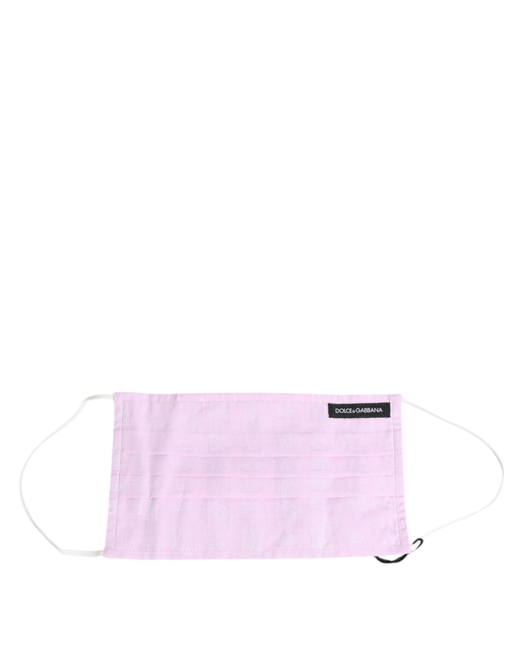Dolce & Gabbana Pink Cotton Logo Elastic Ear Strap Face Mask | Regal Royce
