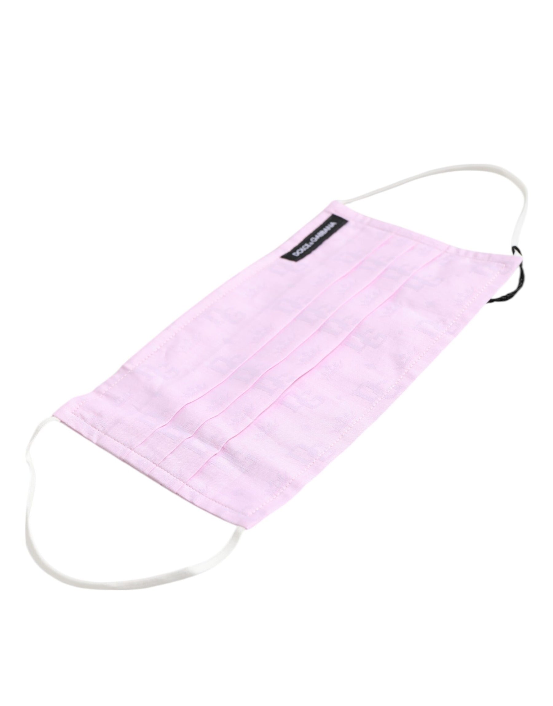 Dolce & Gabbana Pink Cotton Logo Elastic Ear Strap Face Mask | Regal Royce
