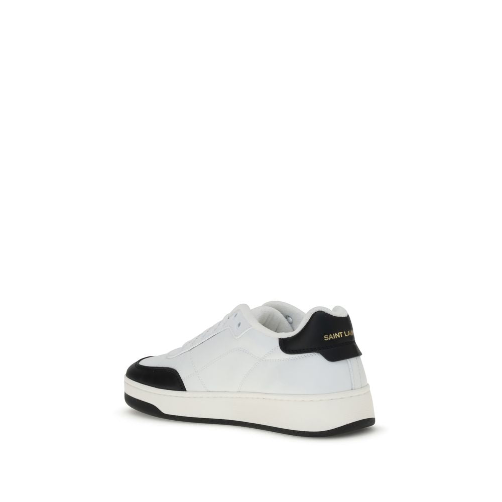 Saint Laurent White Calf Leather Bos Taurus Low Top Sneakers | Regal Royce