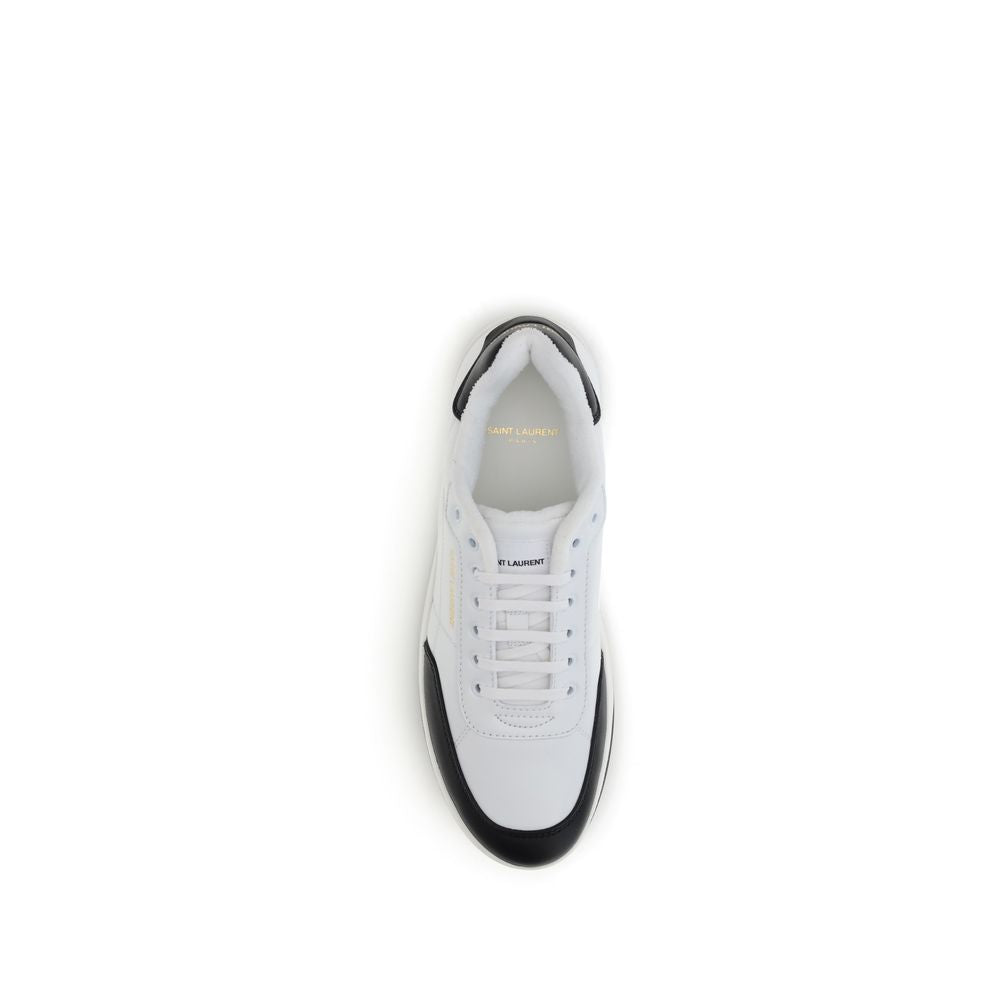 Saint Laurent White Calf Leather Bos Taurus Low Top Sneakers | Regal Royce