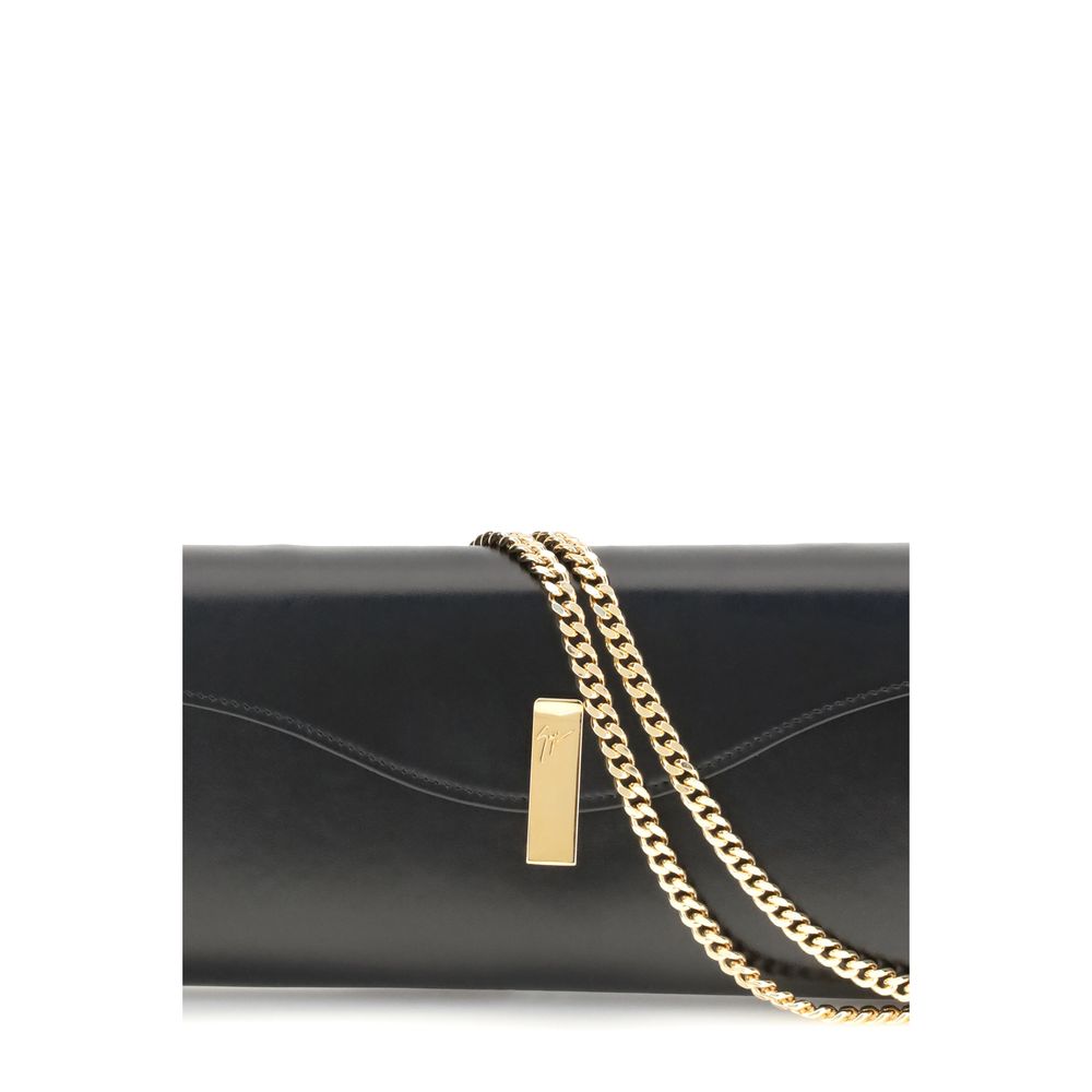 Giuseppe Zanotti Black Leather Clutch Bag | Regal Royce