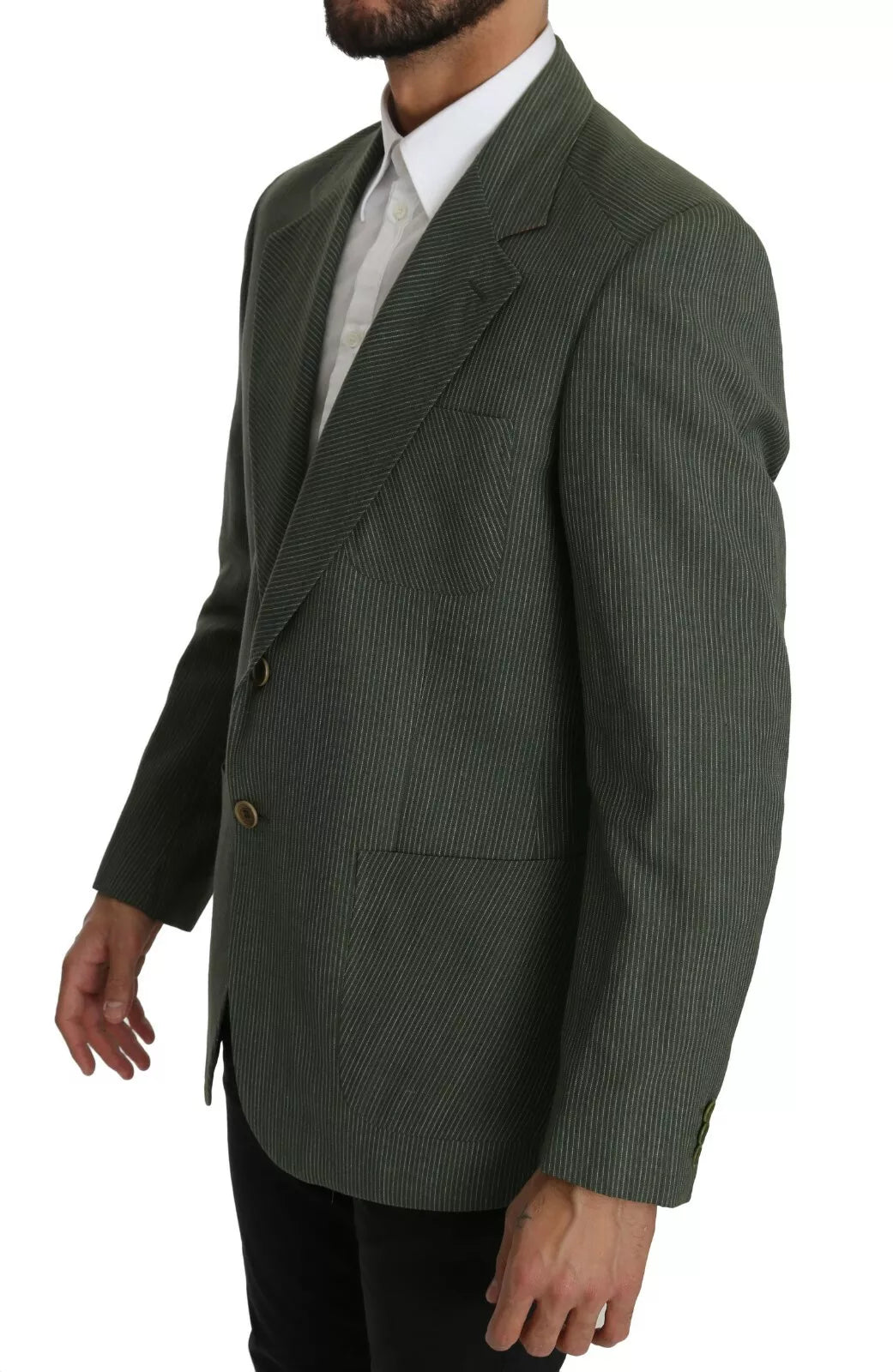 Romeo Gigli Green Linen Blazer One Piece Single Breasted Jacket | Regal Royce