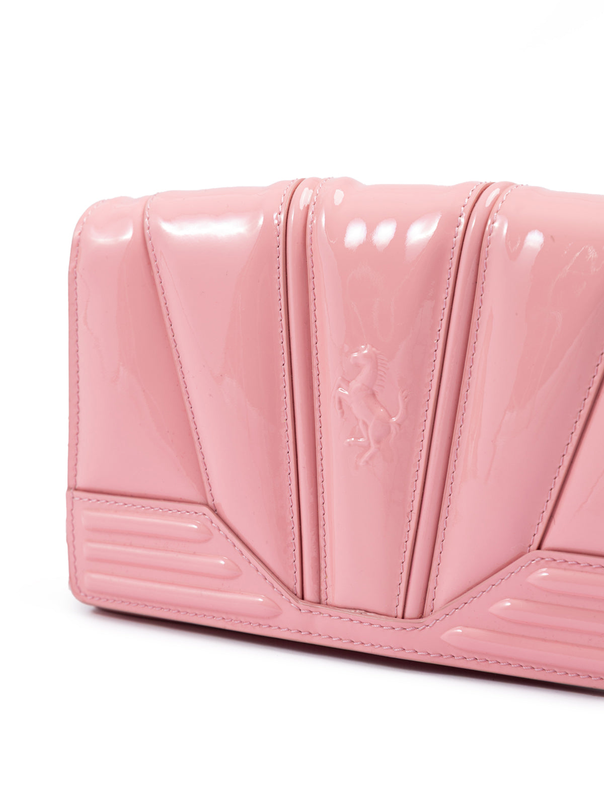 Ferrari Pink GT patent leather bag with chain | Regal Royce