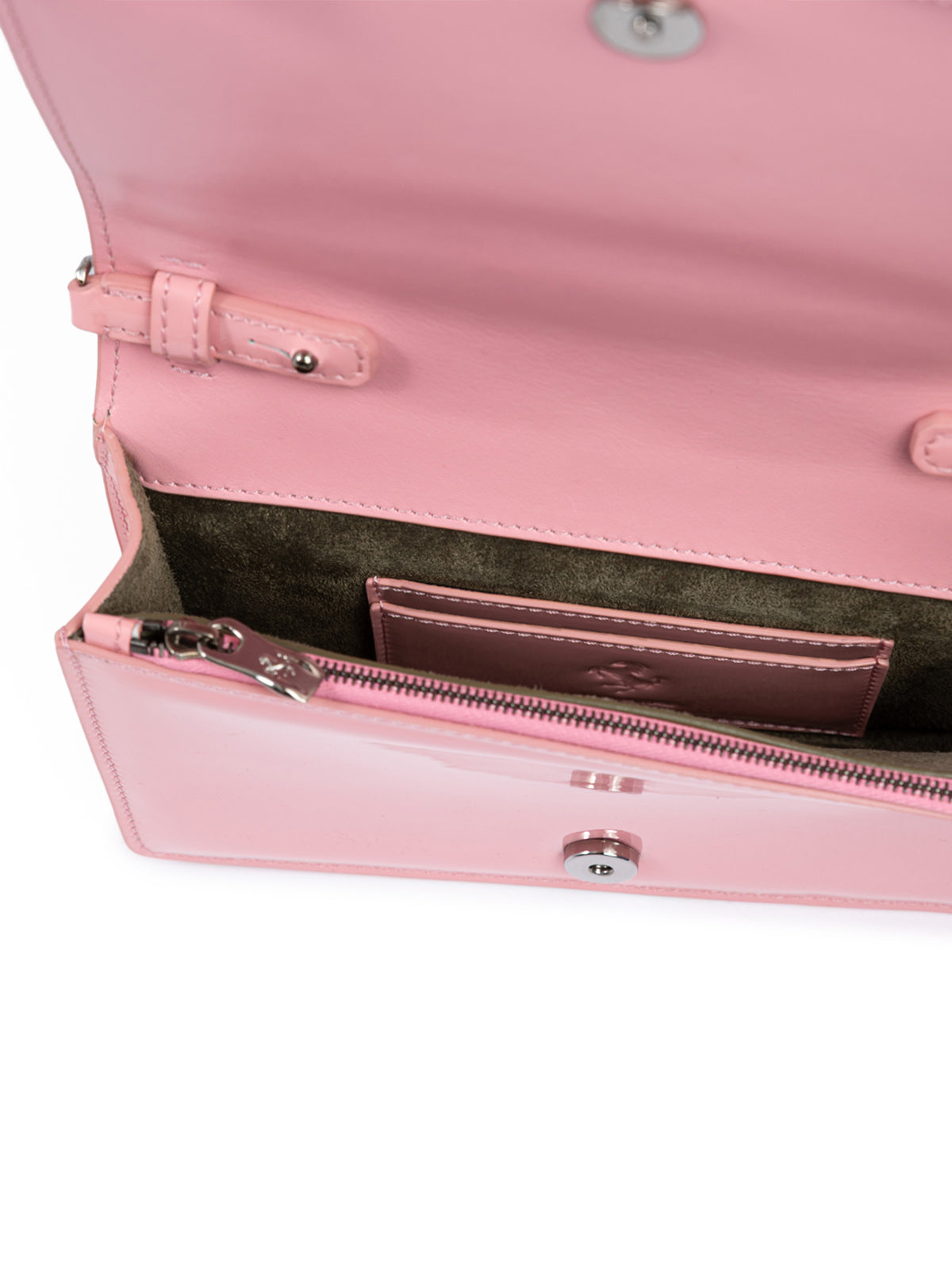 Ferrari Pink GT patent leather bag with chain | Regal Royce